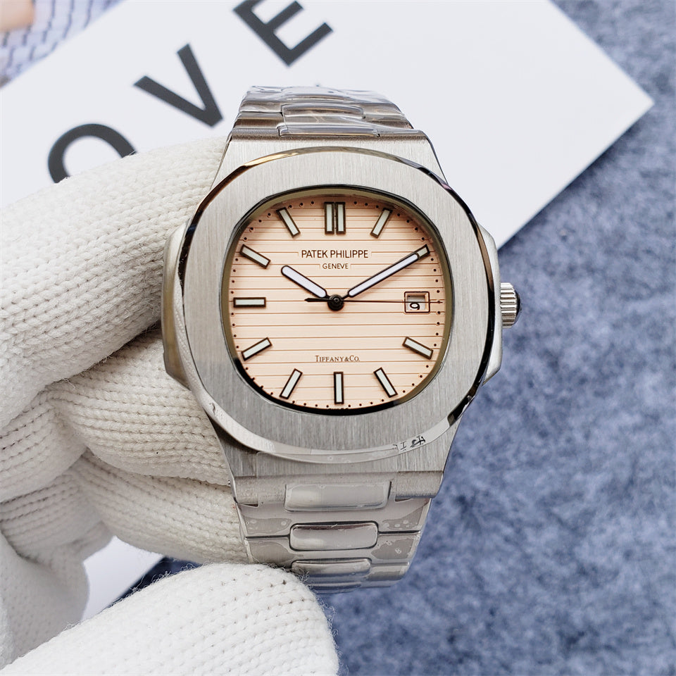 Patek Philippe Nautilus 40mm Rose Dial Silver