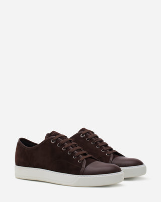 DBB1 LEATHER AND SUEDE SNEAKERS - ESPRESSO/WHITE