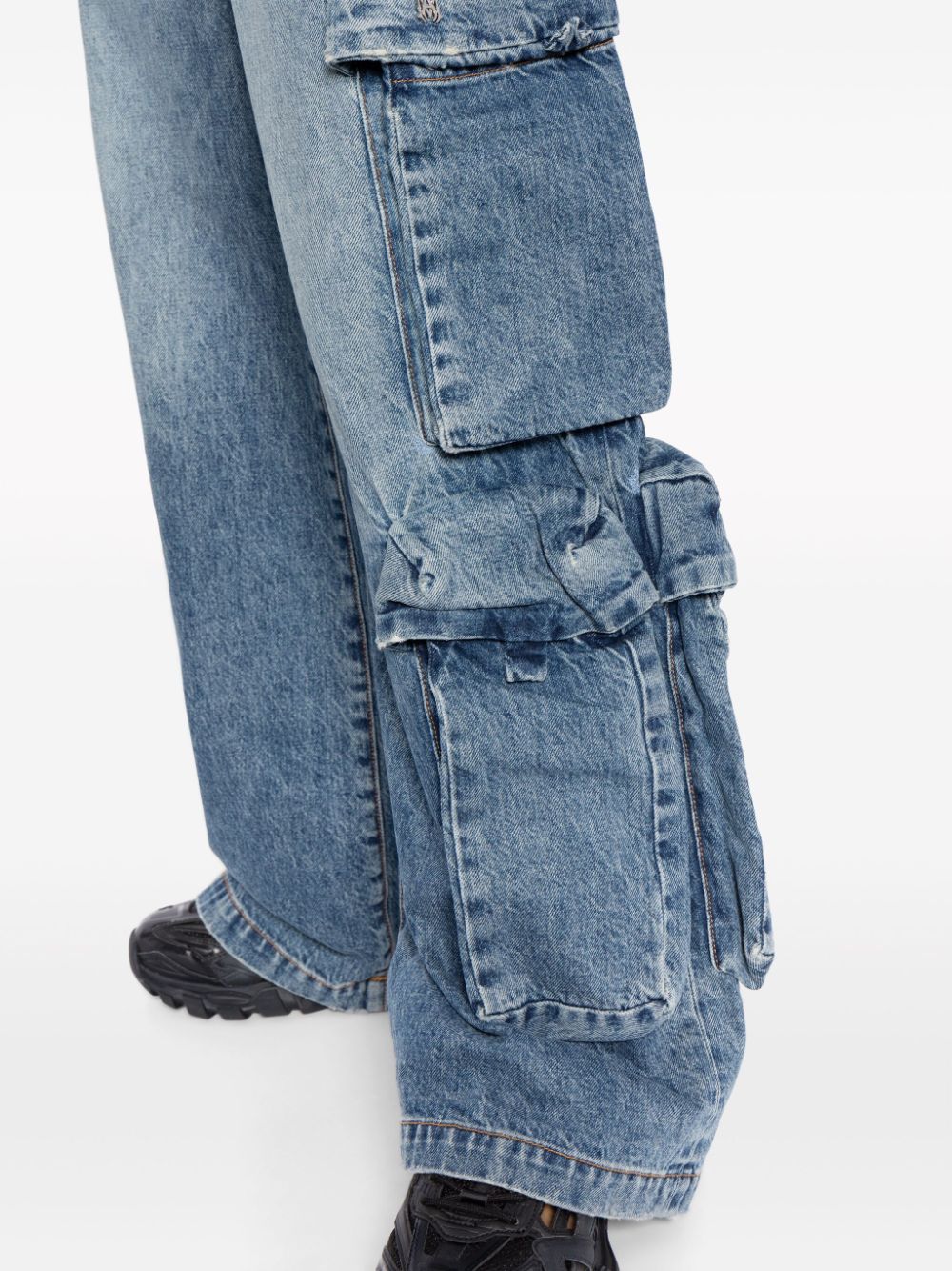 Baggy mid-rise wide-leg jeans
