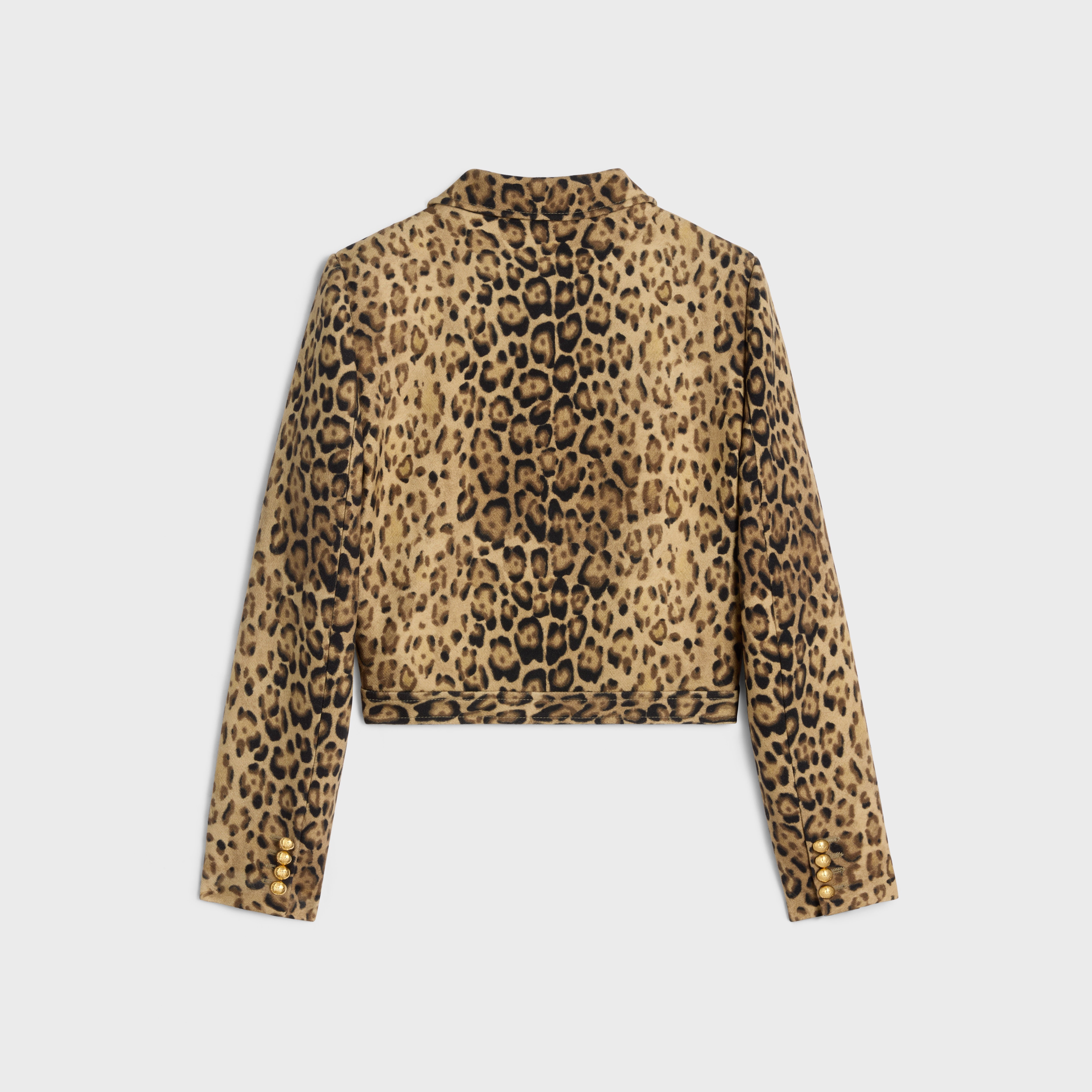 TRUCKER JACKET IN DOUBLE WOOL - LEOPARD