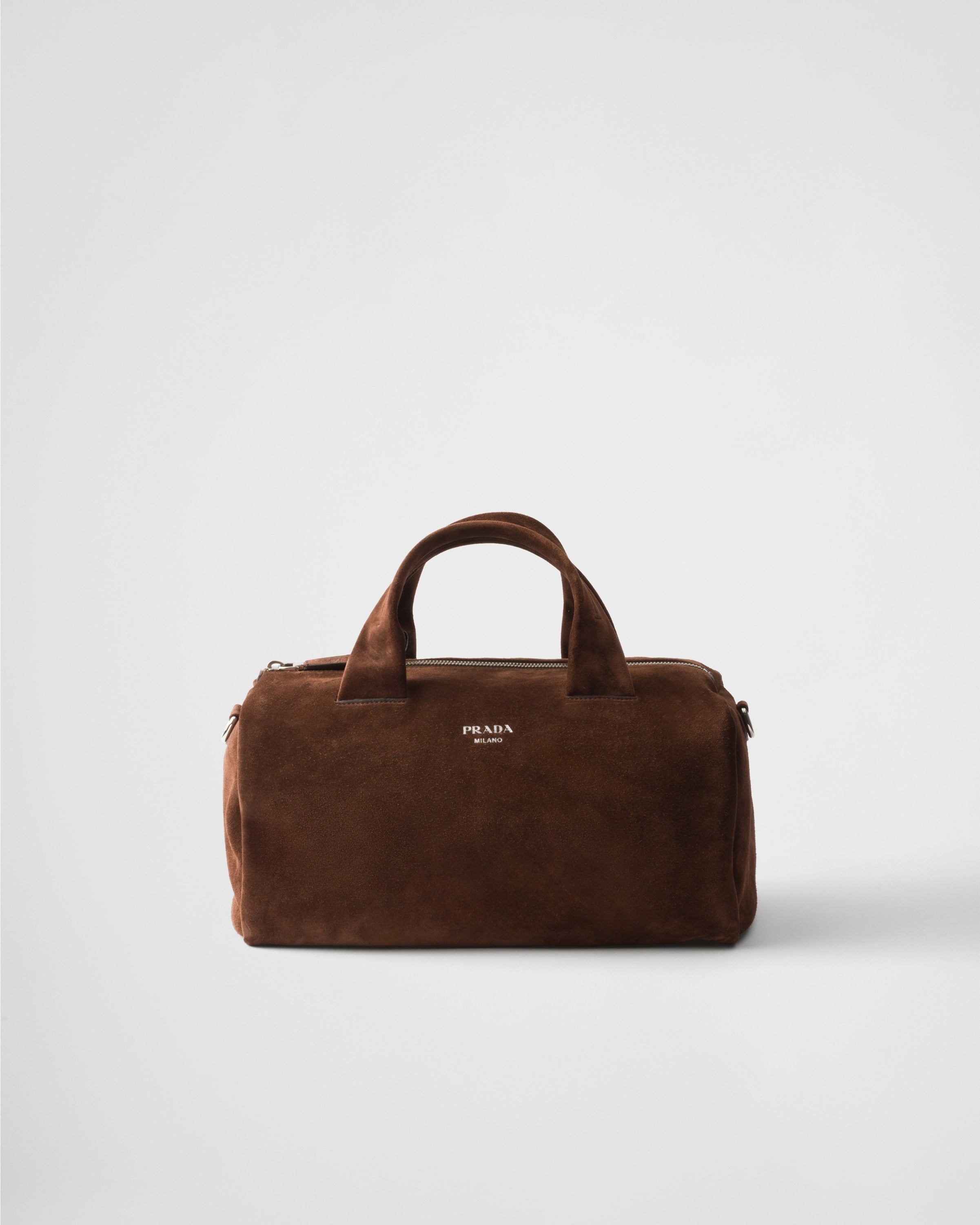 Small suede duffle bag Coffee