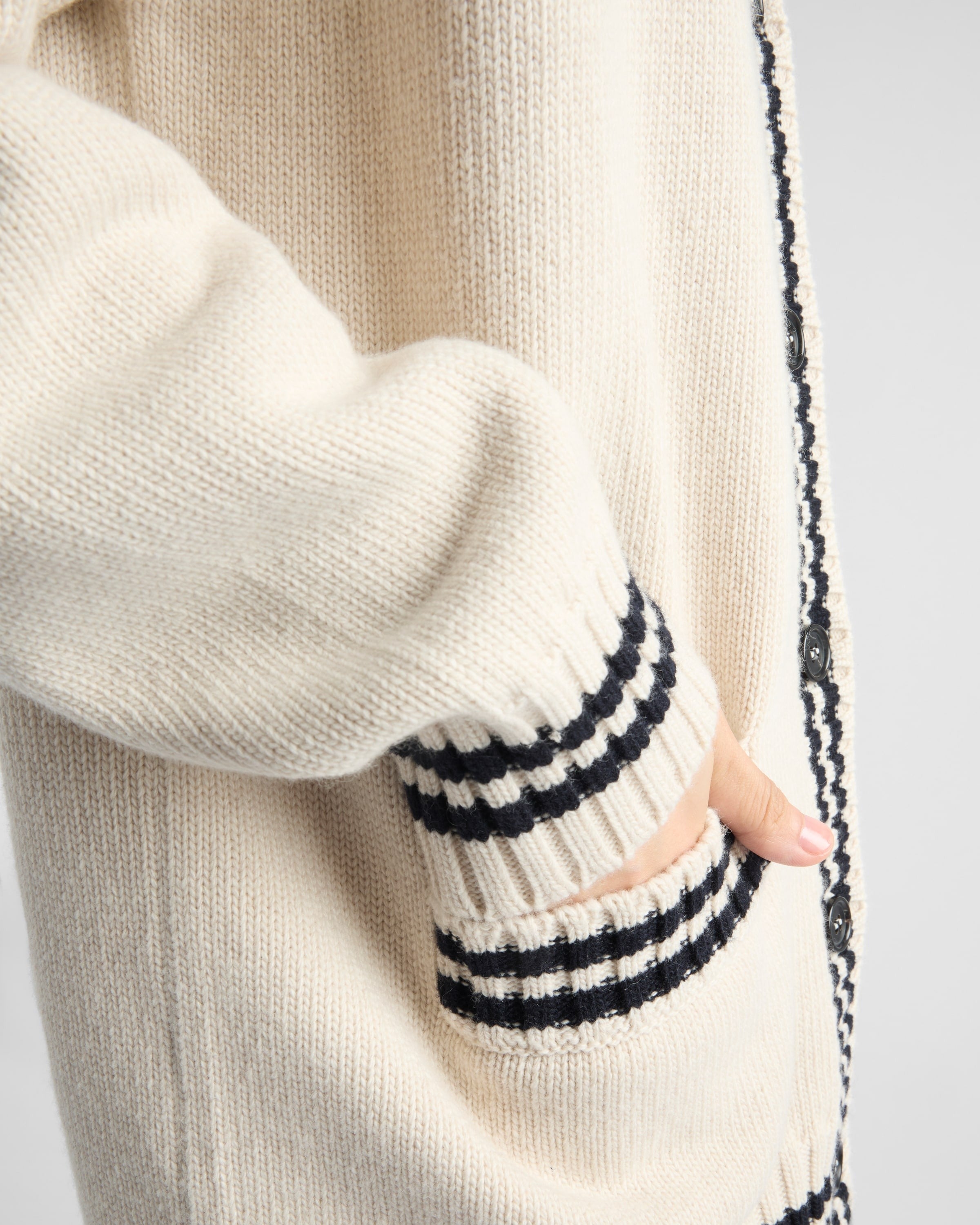 Wool and cashmere cardigan Ivory