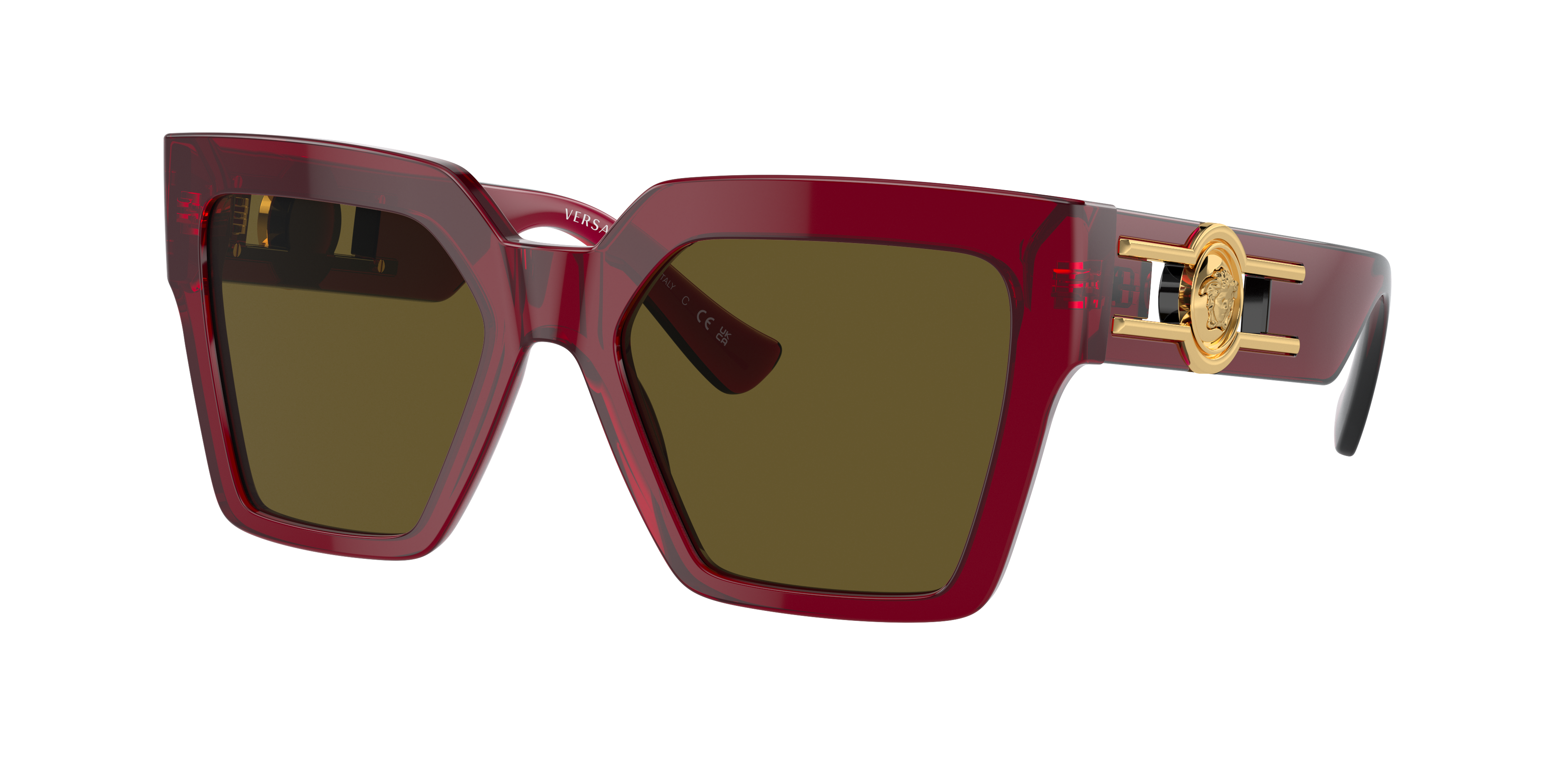 VERSACE VE4458 Bordeaux - Women Luxury Sunglasses, Dark Brown Lens