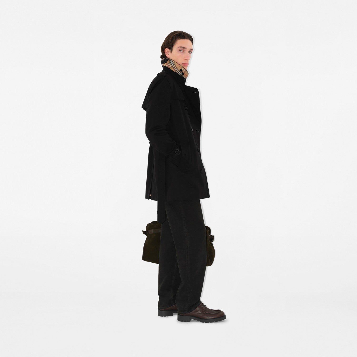 Short Kensington Heritage Trench Coat - Black