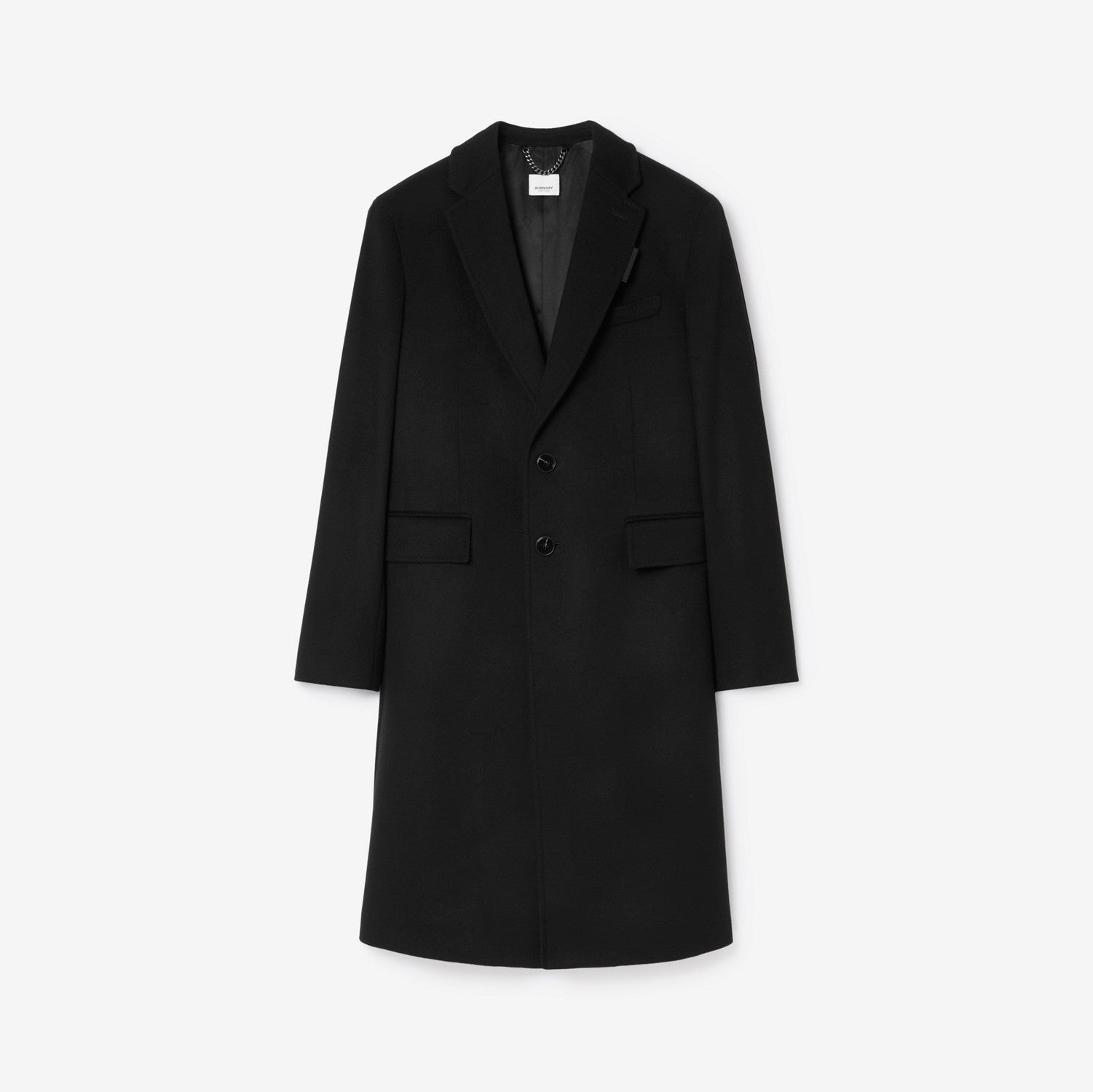 Wool Cashmere Tailored Coat - Black