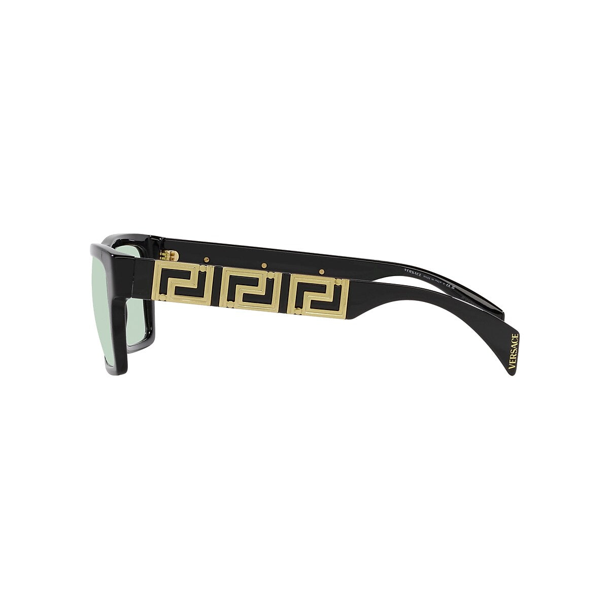 VERSACE VE4445 Black - Men Luxury Sunglasses, Photo Green Lens