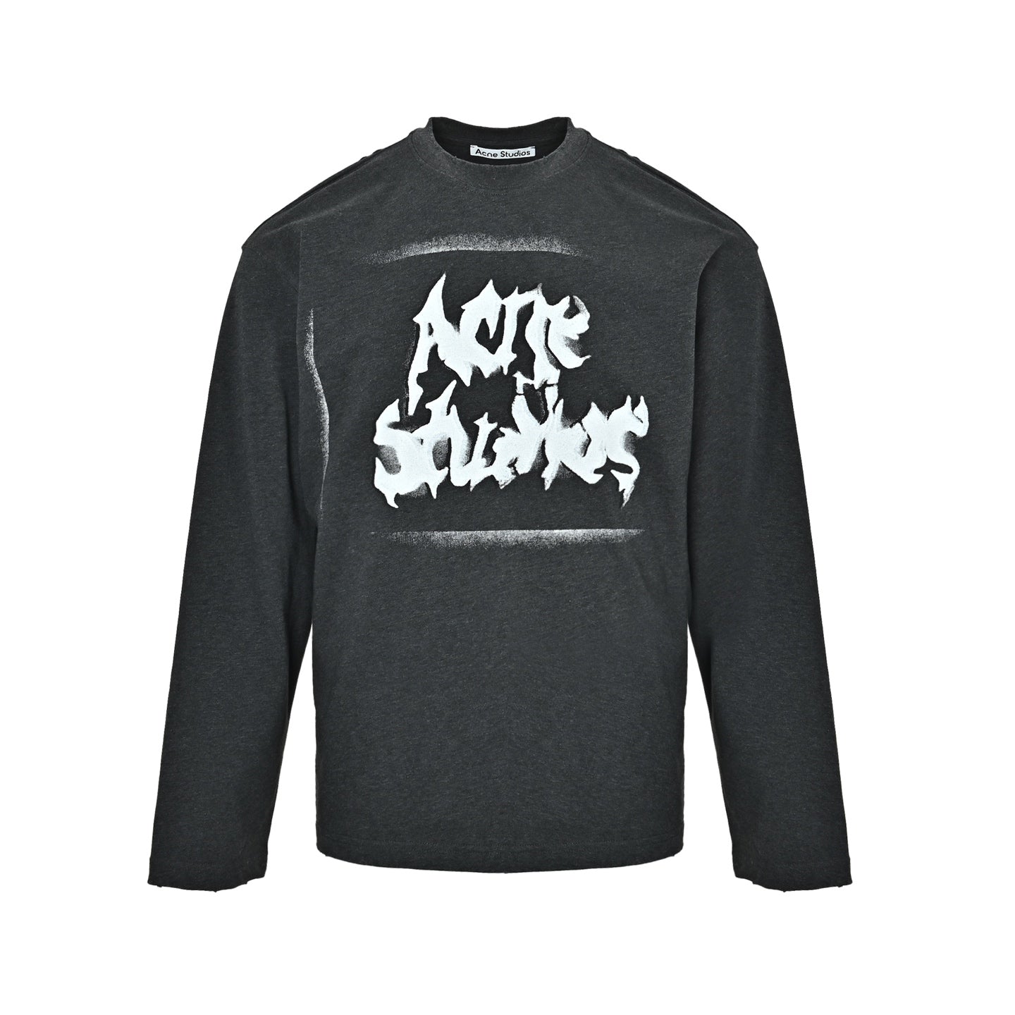 Distressed Gothic Logo Print Long-Sleeve T-Shirt