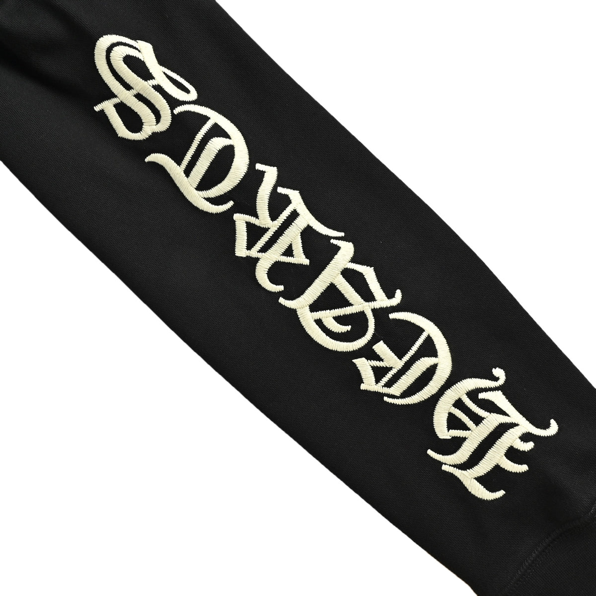 Sanskrit-Style Embroidered Half-Zip Sweatshirt