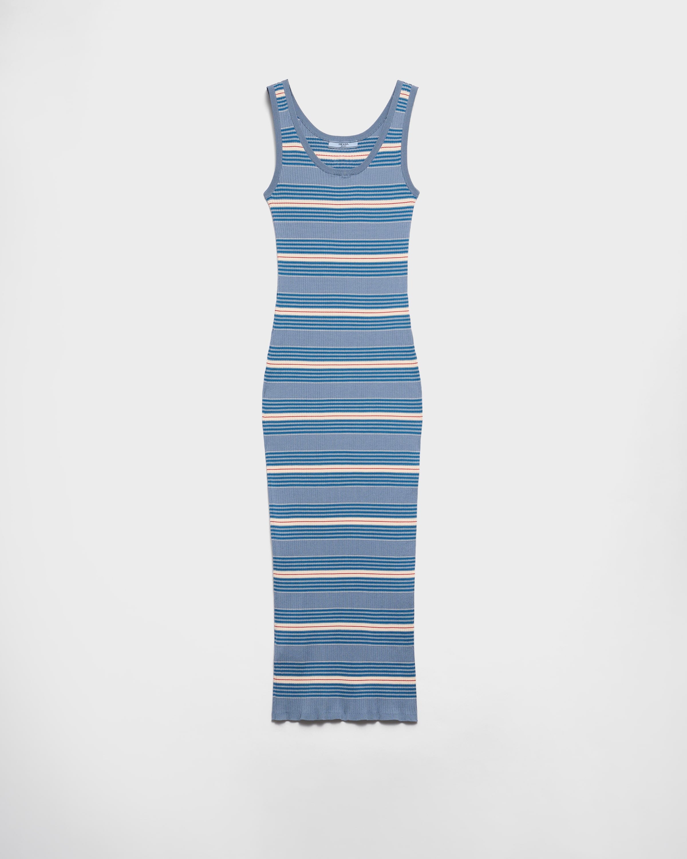 Striped cotton dress Periwinkle Blue