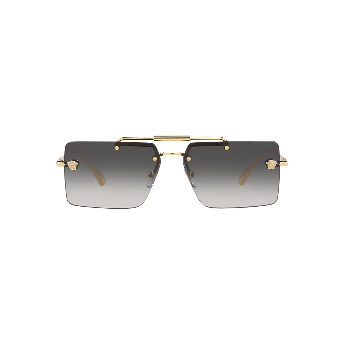 VERSACE VE2245 Gold - Women Luxury Sunglasses, Grey Gradient Lens