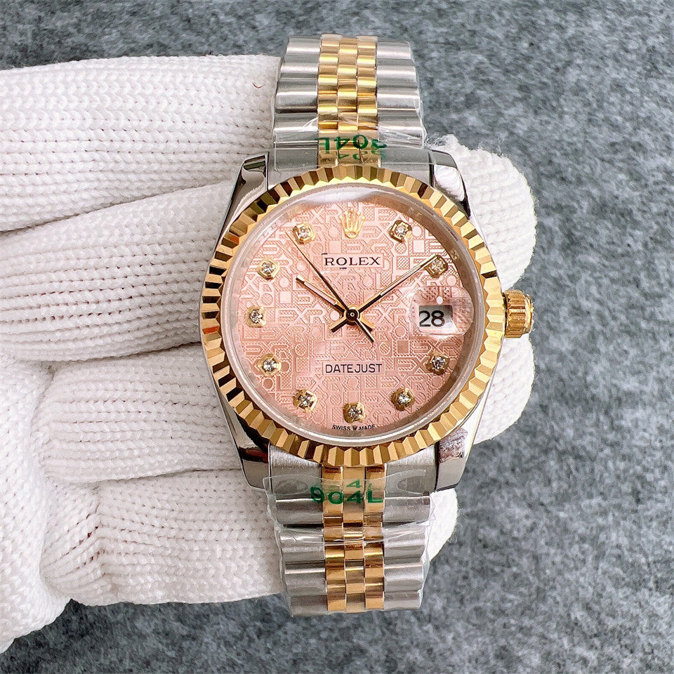 Rolex Datejust 36mm Pink Dial Gold