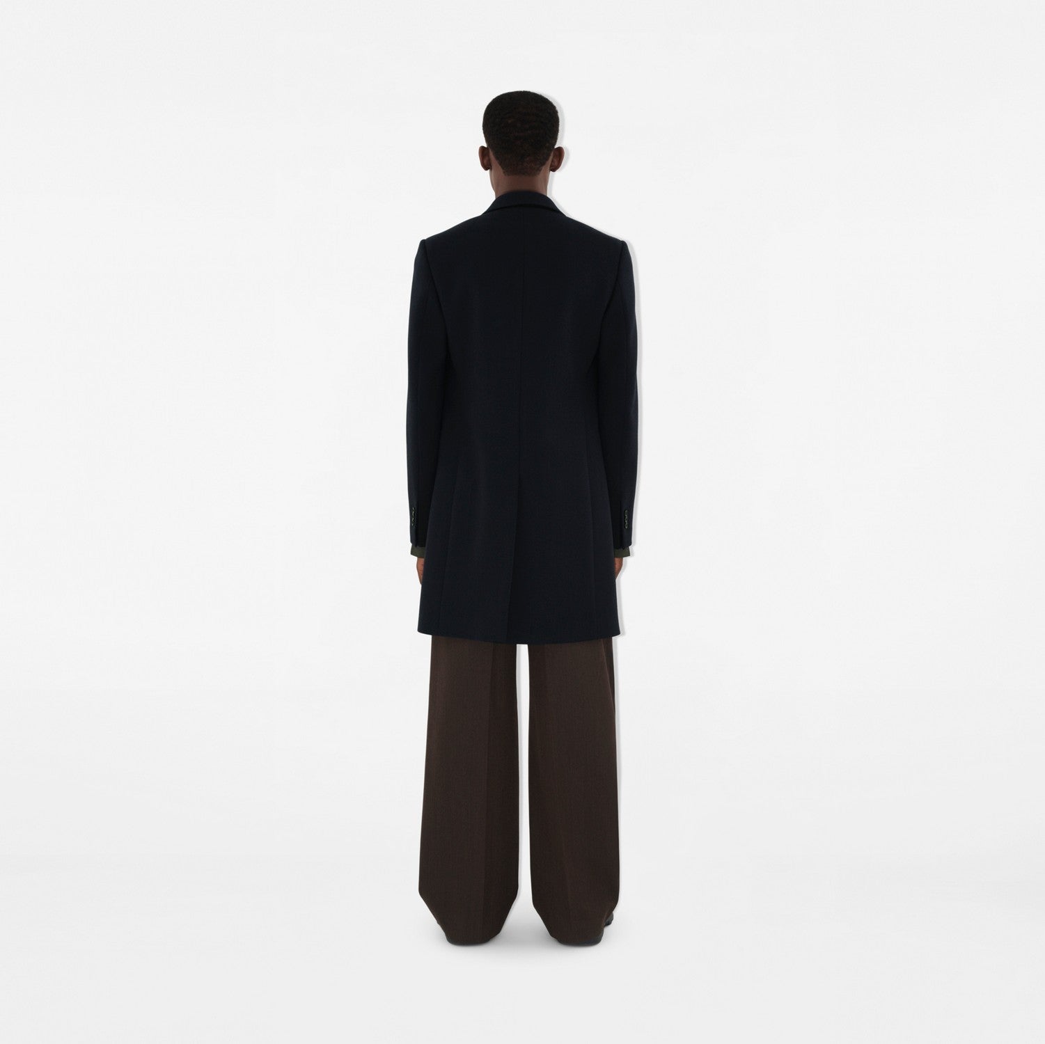 Wool Tailored Coat - Navy