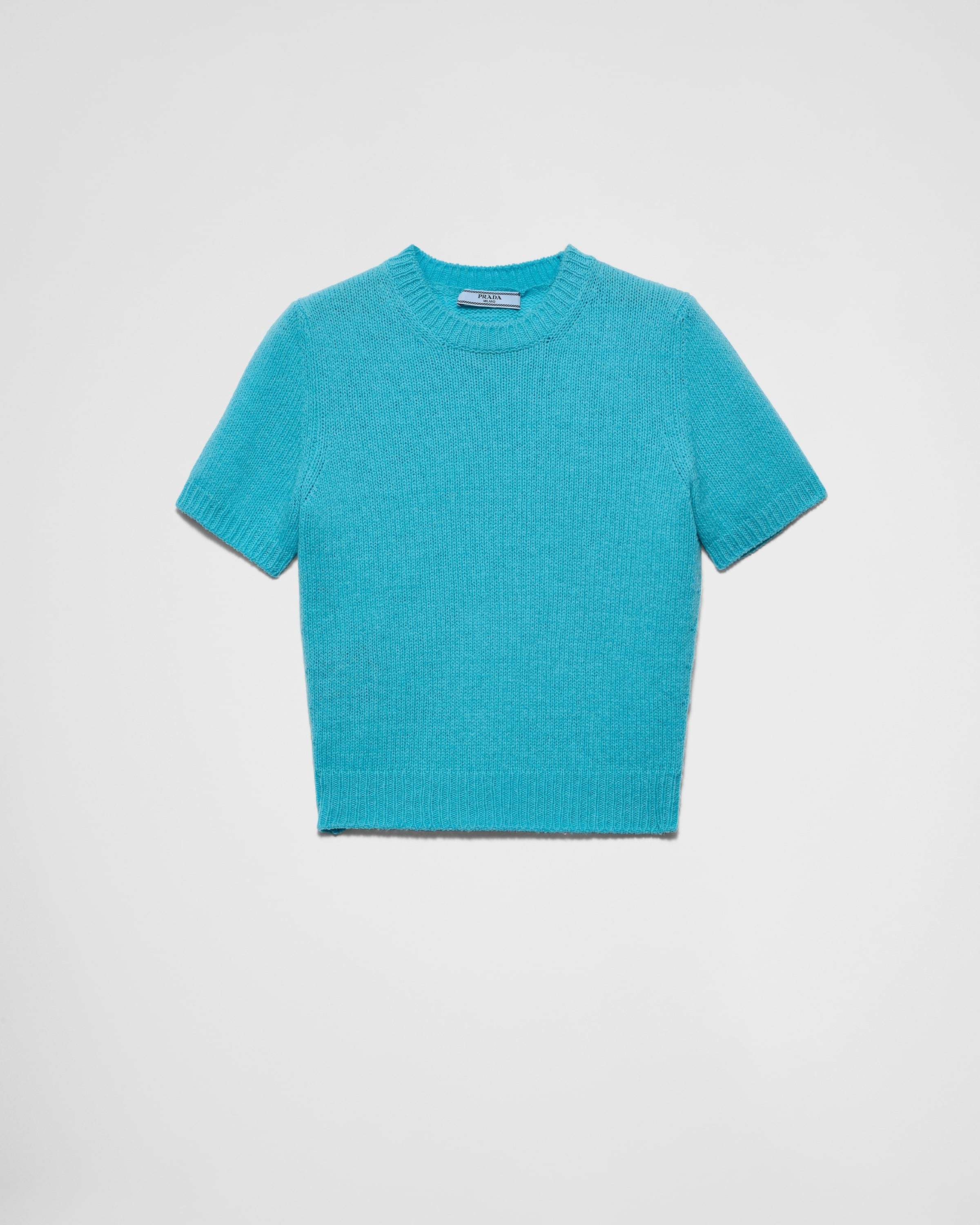Short-sleeved cashmere sweater Light Blue