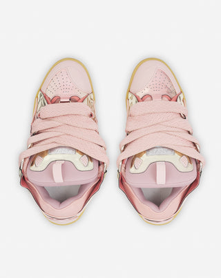 CURB SNEAKERS IN METALLIC LEATHER - DUSTY ROSE