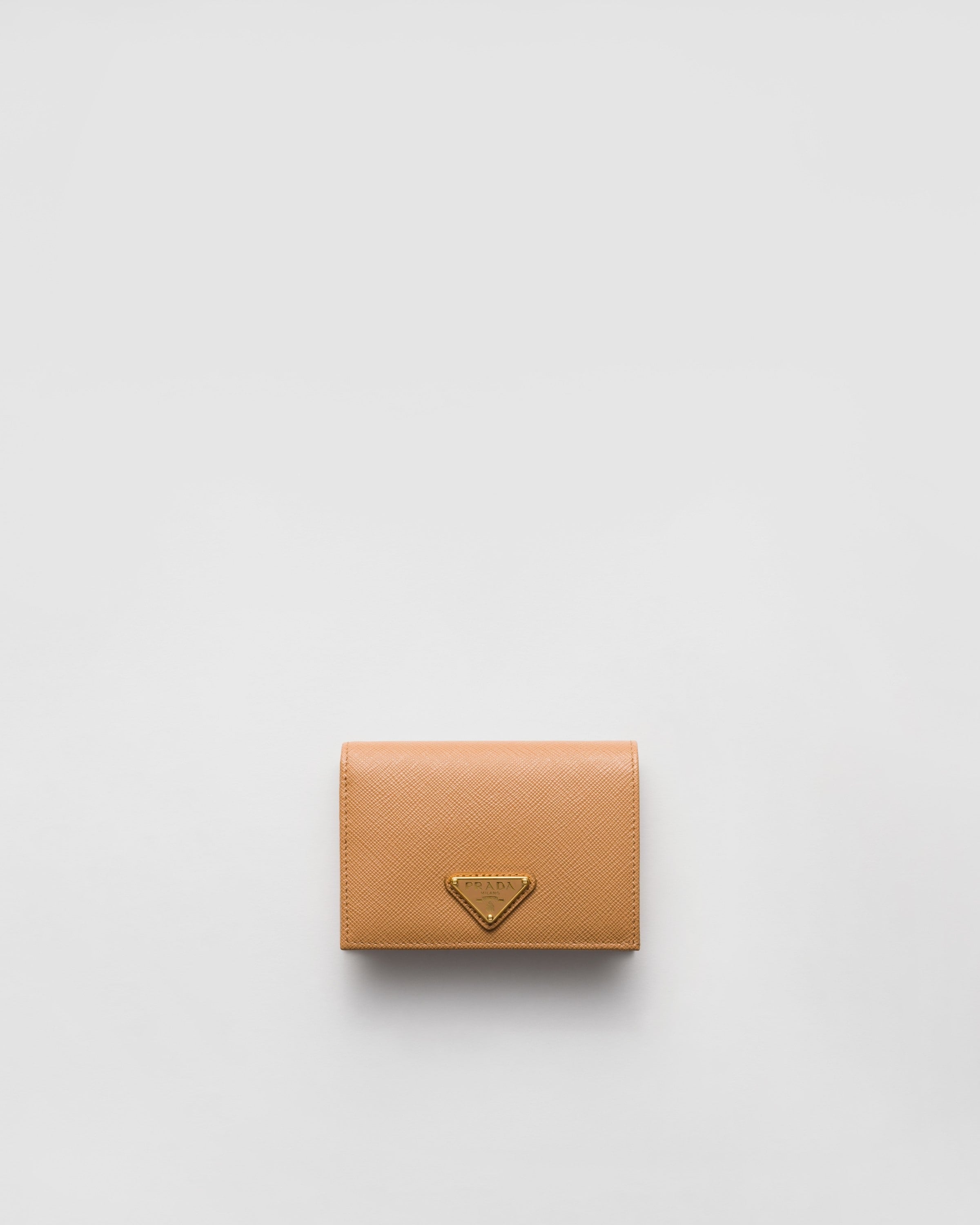 Small Saffiano Leather Wallet Natural