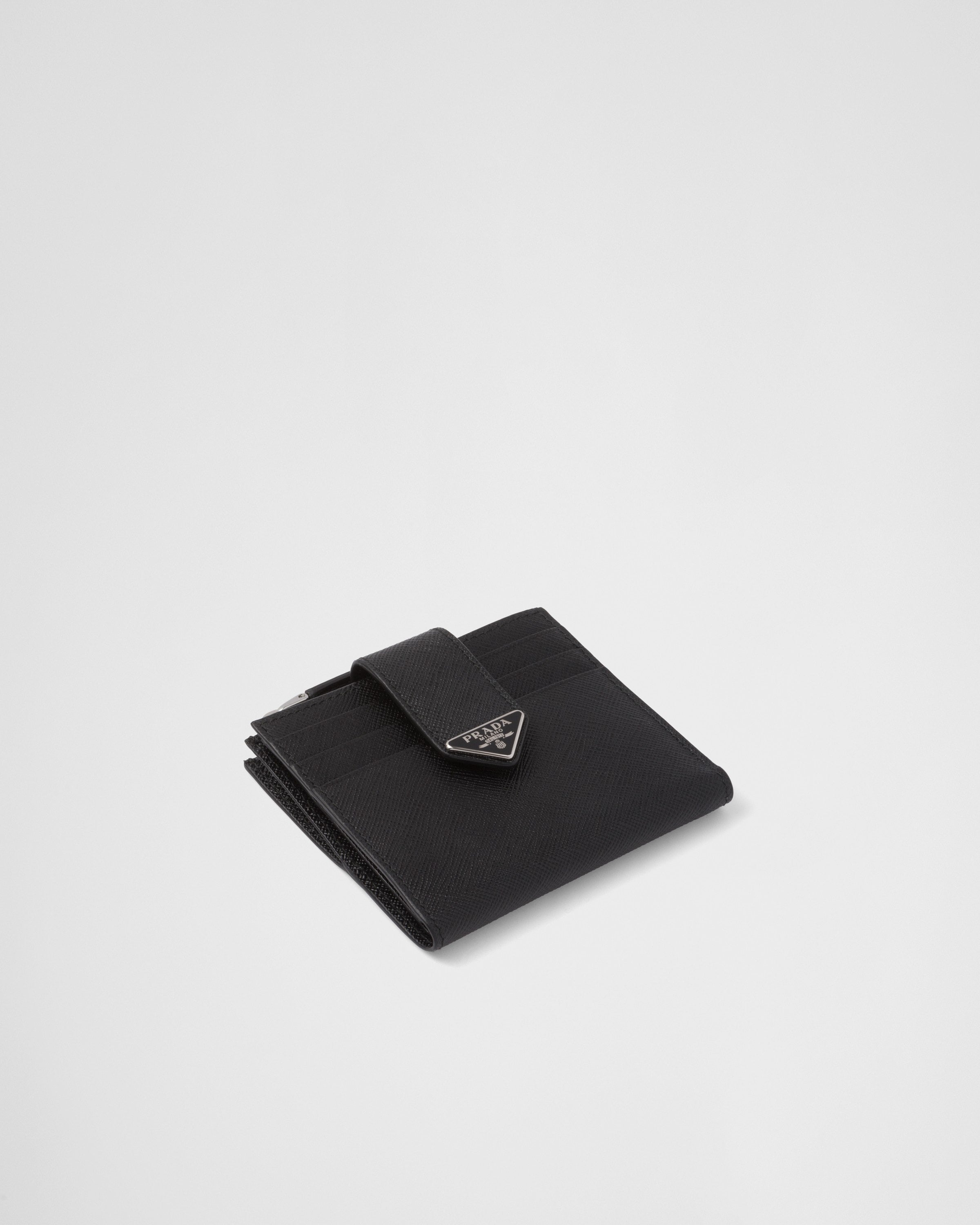 Saffiano leather card holder Black