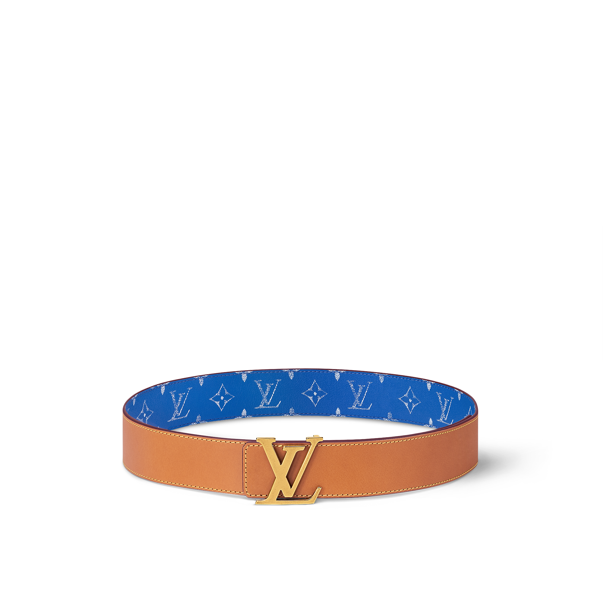 LV Initiales 40mm Reversible Belt SANS LIGNE ESTHETIQUE - Bleu