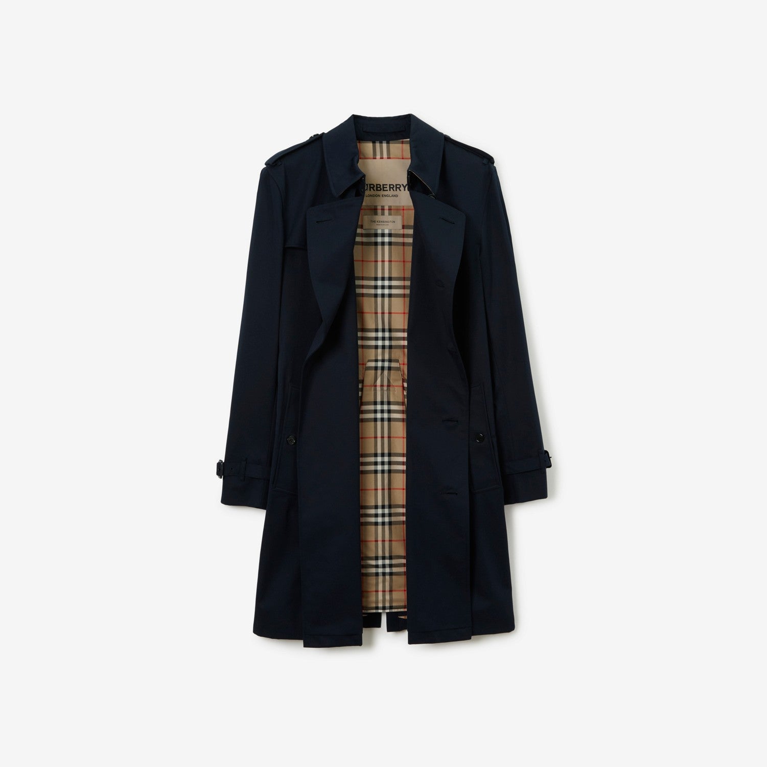 Mid-length Kensington Heritage Trench Coat - Coal blue