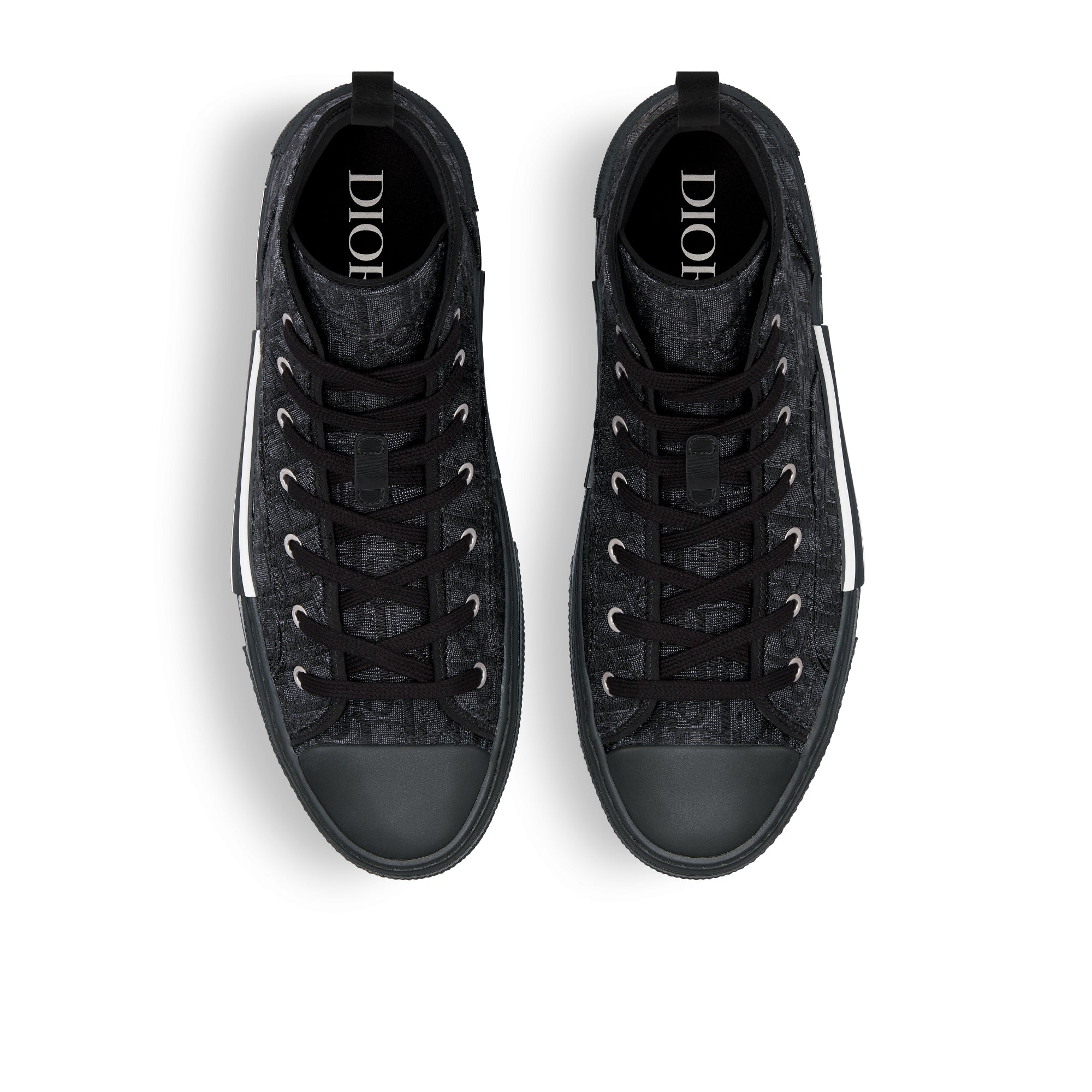 B23 High-Top Sneaker - Black Dior Oblique Jacquard