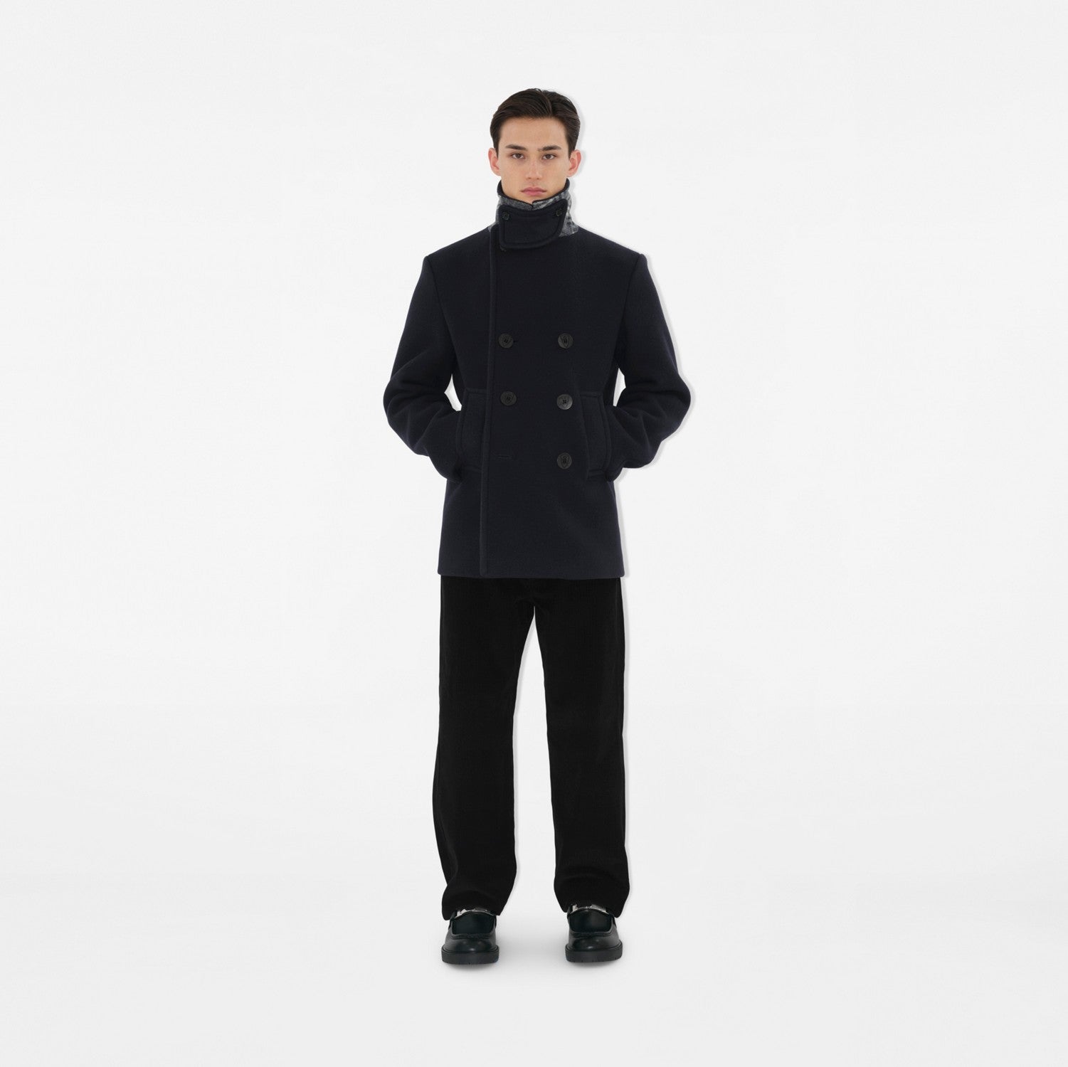 Wool Pea Coat - Navy