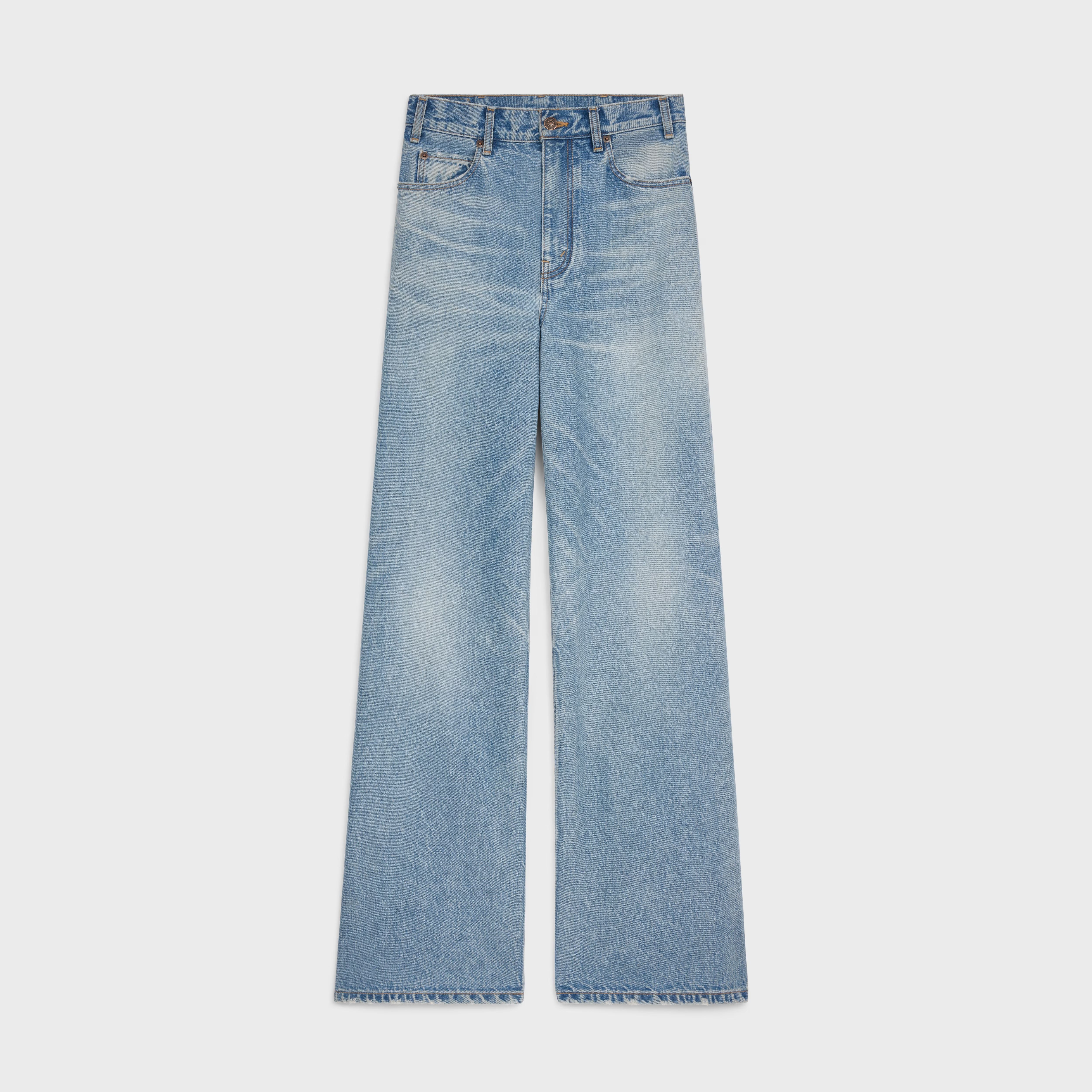 Celine Flared Surf Jeans in Steel Blue Wash Denim