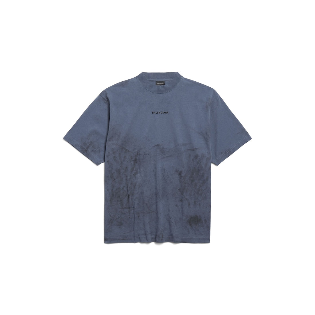Men's Balenciaga Back T-shirt Medium Fit in Faded Dark Blue/Black