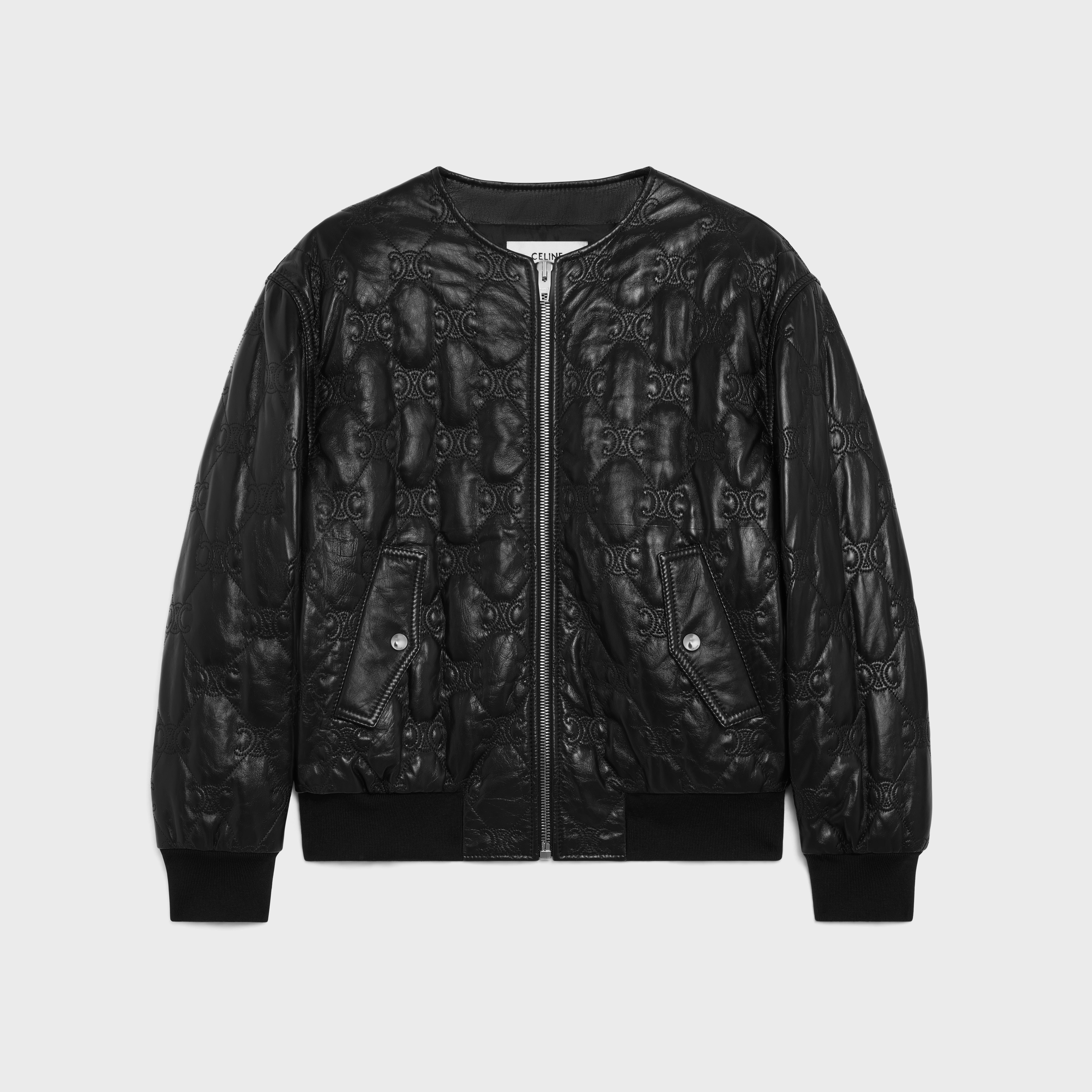 TRIOMPHE BOMBER JACKET IN SOFT LAMBSKIN - BLACK