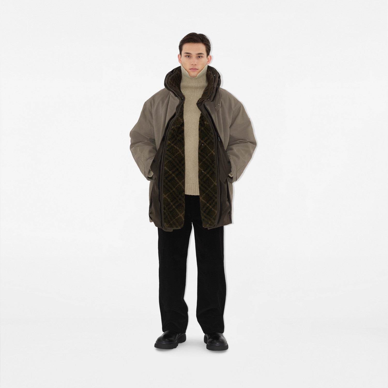 Detachable Warmer Cotton Parka - Mink