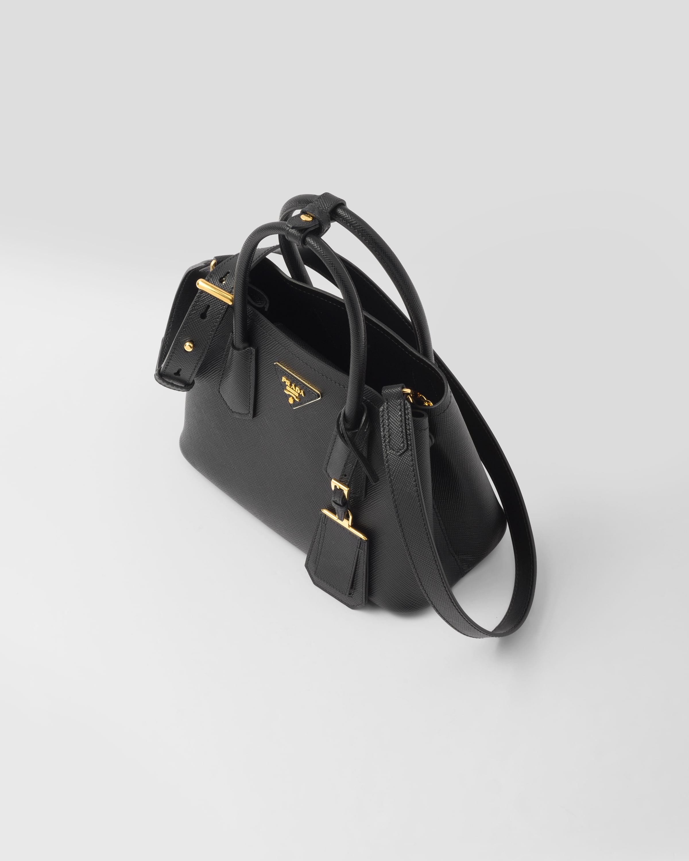 Small Prada Double Saffiano leather bag Black