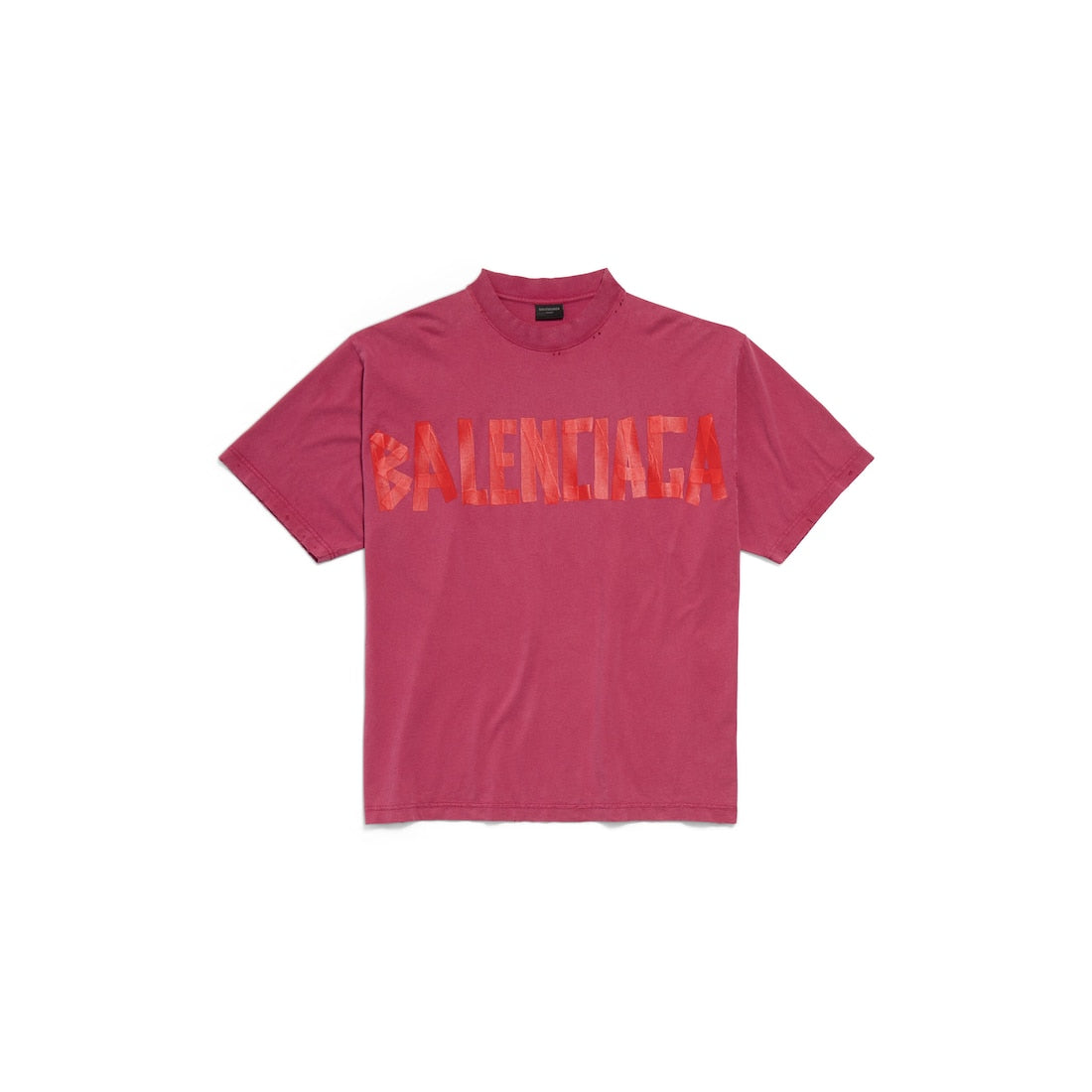 Tape Type T-shirt Medium Fit in Rasberry