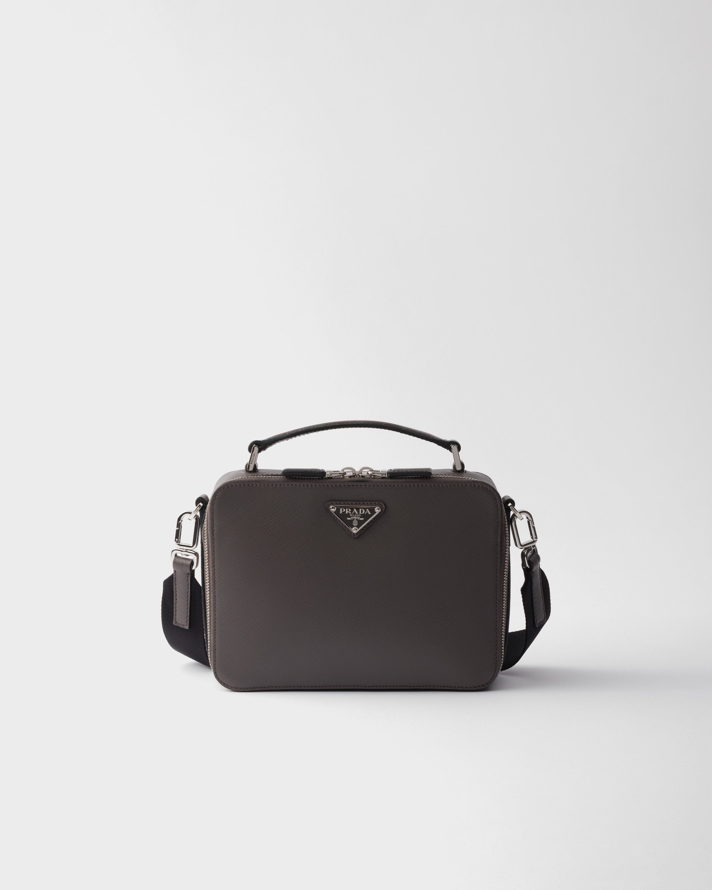 Medium Prada Brique Saffiano leather bag Smoky Gray