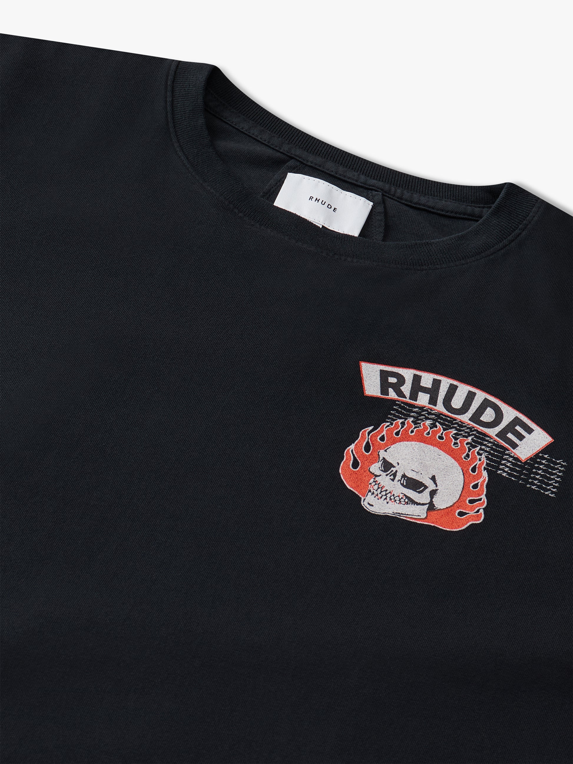 RHUDE 92 RALLY LS TEE - VTG BLACK