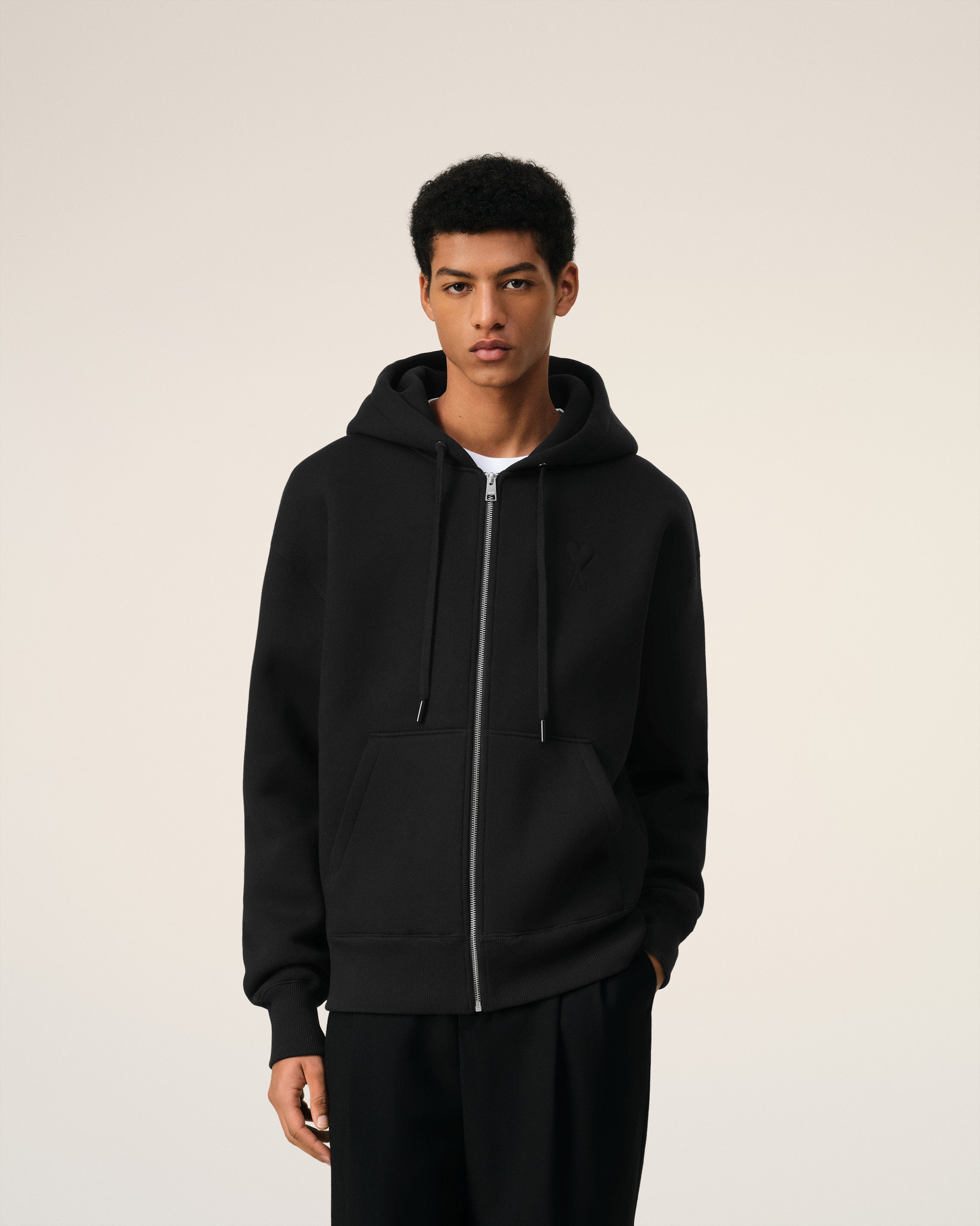 ZIPPED AMI DE COEUR HOODIE BLACK