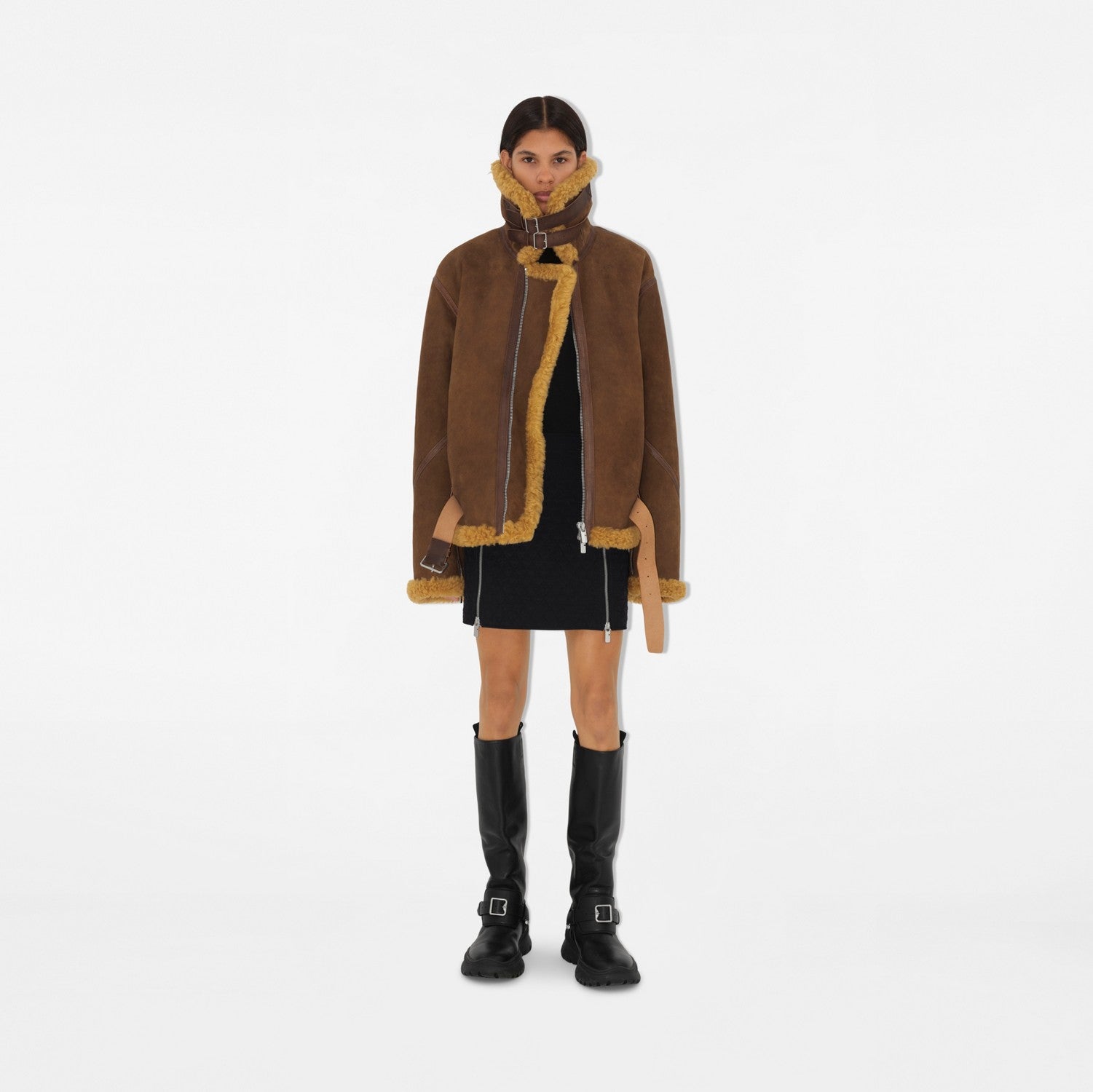 Shearling Aviator Jacket - Moss