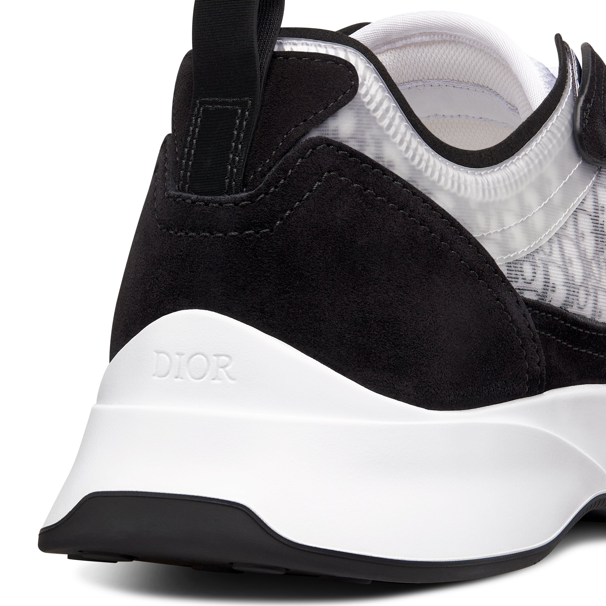 B25 Runner Sneaker - Black Suede with White Technical Mesh and Black Dior Oblique Canvas