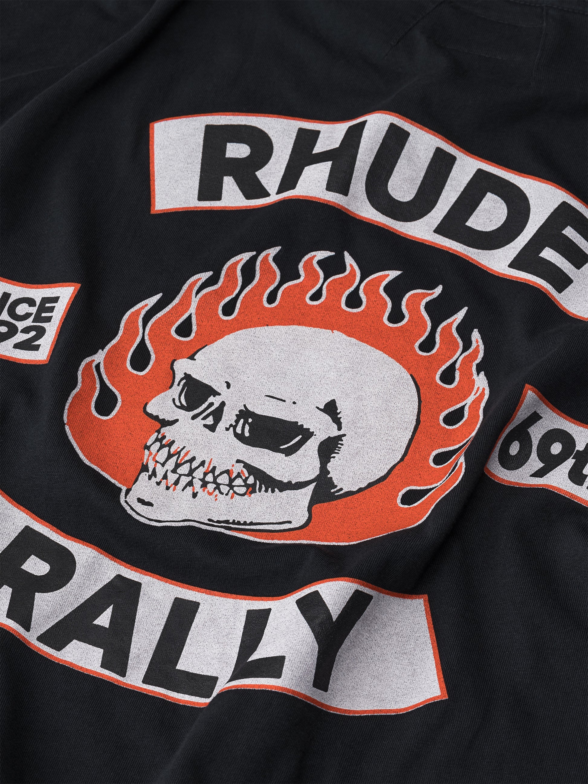 RHUDE 92 RALLY LS TEE - VTG BLACK