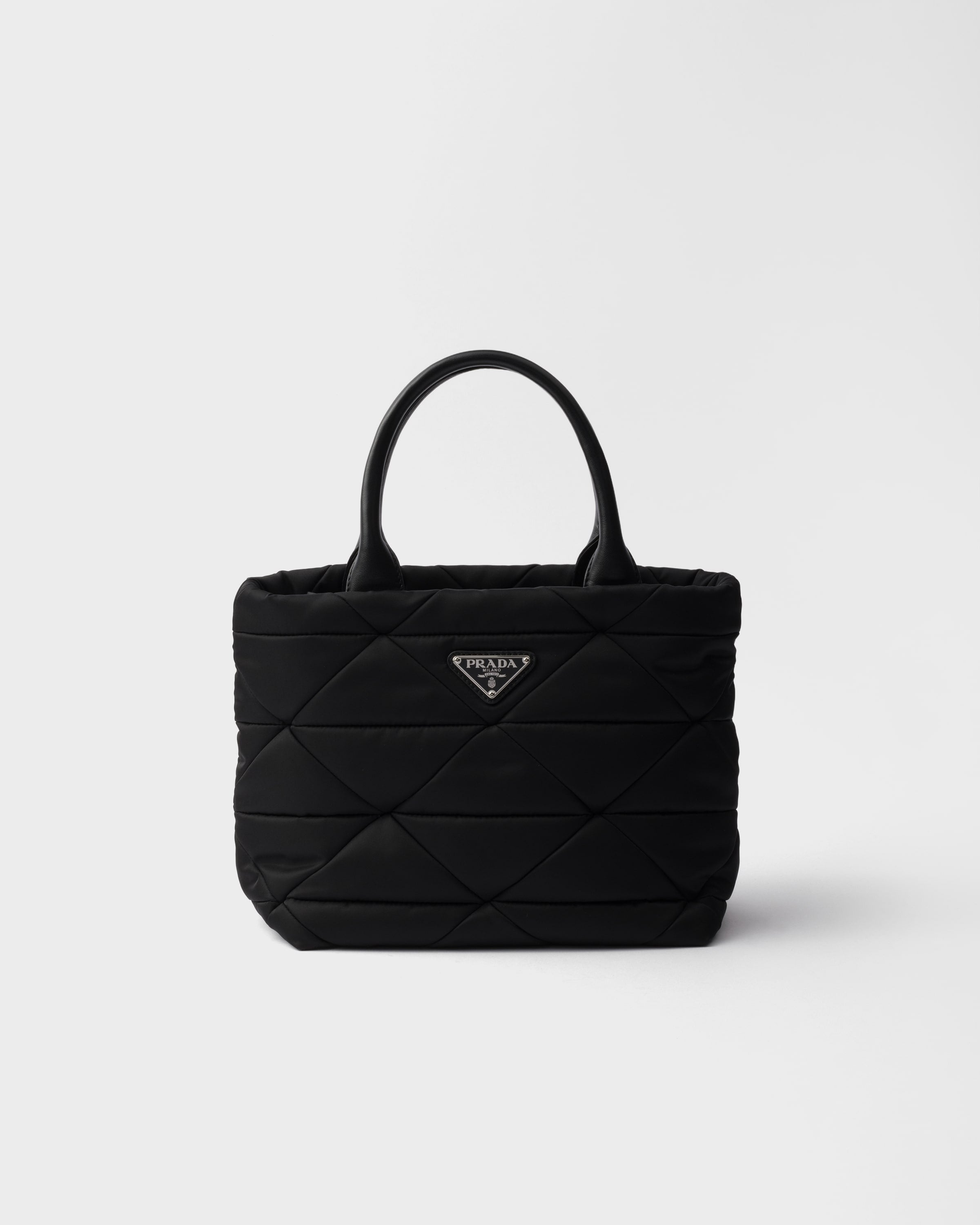 Small padded Re-Nylon tote Black