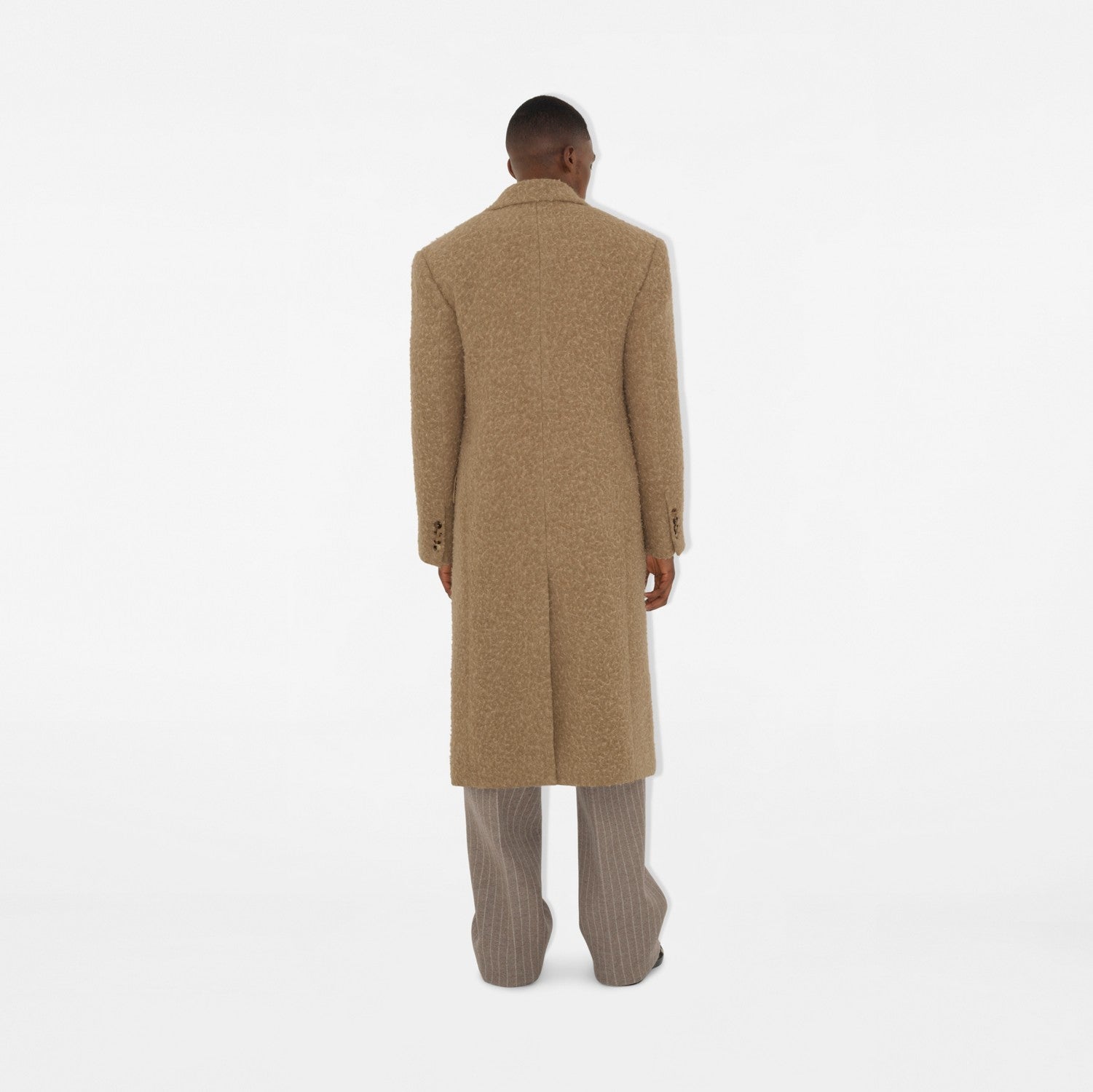 Linen Wool Blend Tailored Coat - Clay