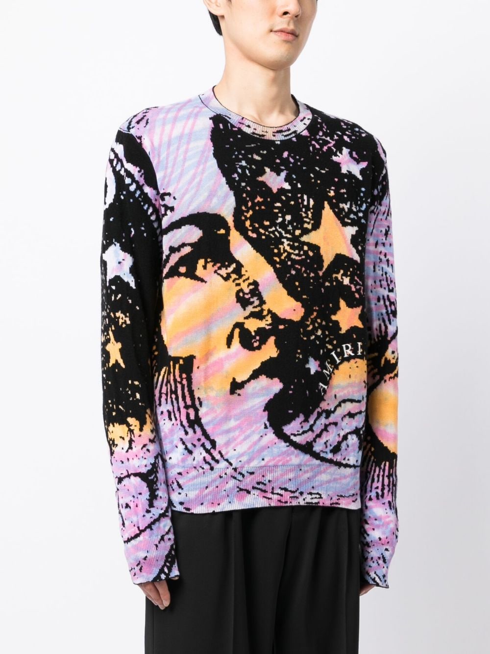 Tie-dye moon-print sweatshirt