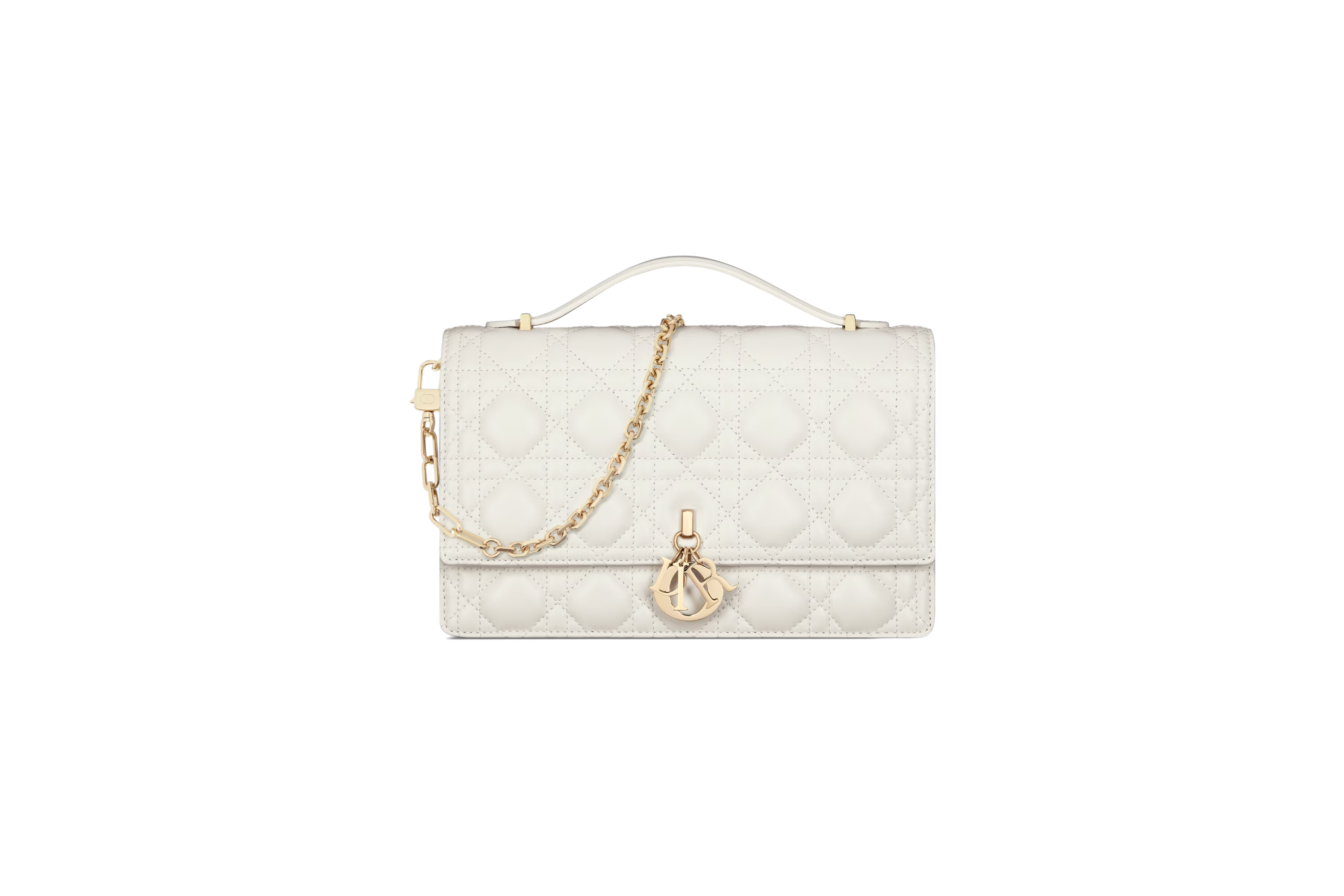 MISS DIOR TOP HANDLE BAG Latte Cannage Lambskin