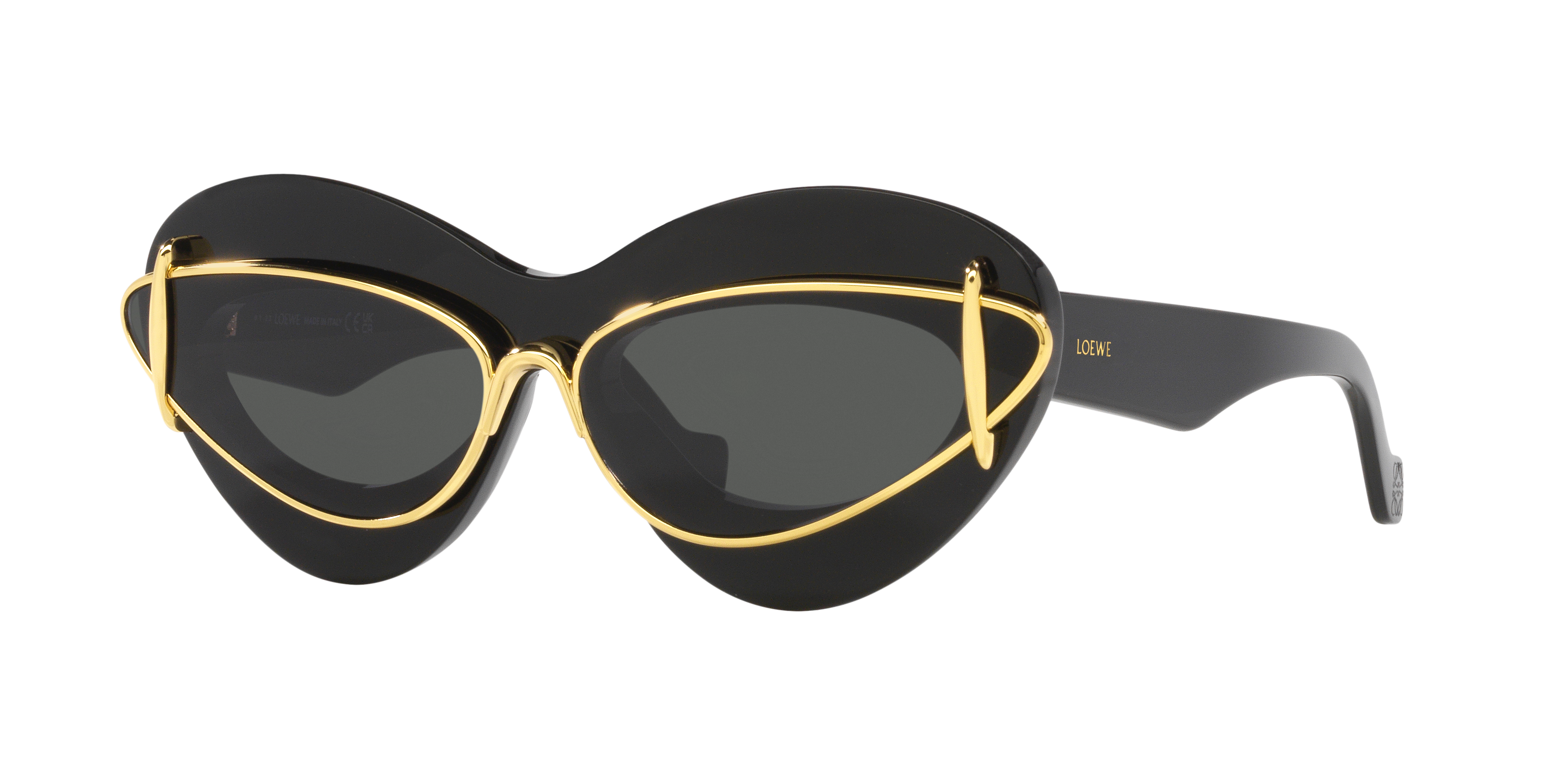 LOEWE Double Frame LW40119I Black - Women Sunglasses, Grey Lens