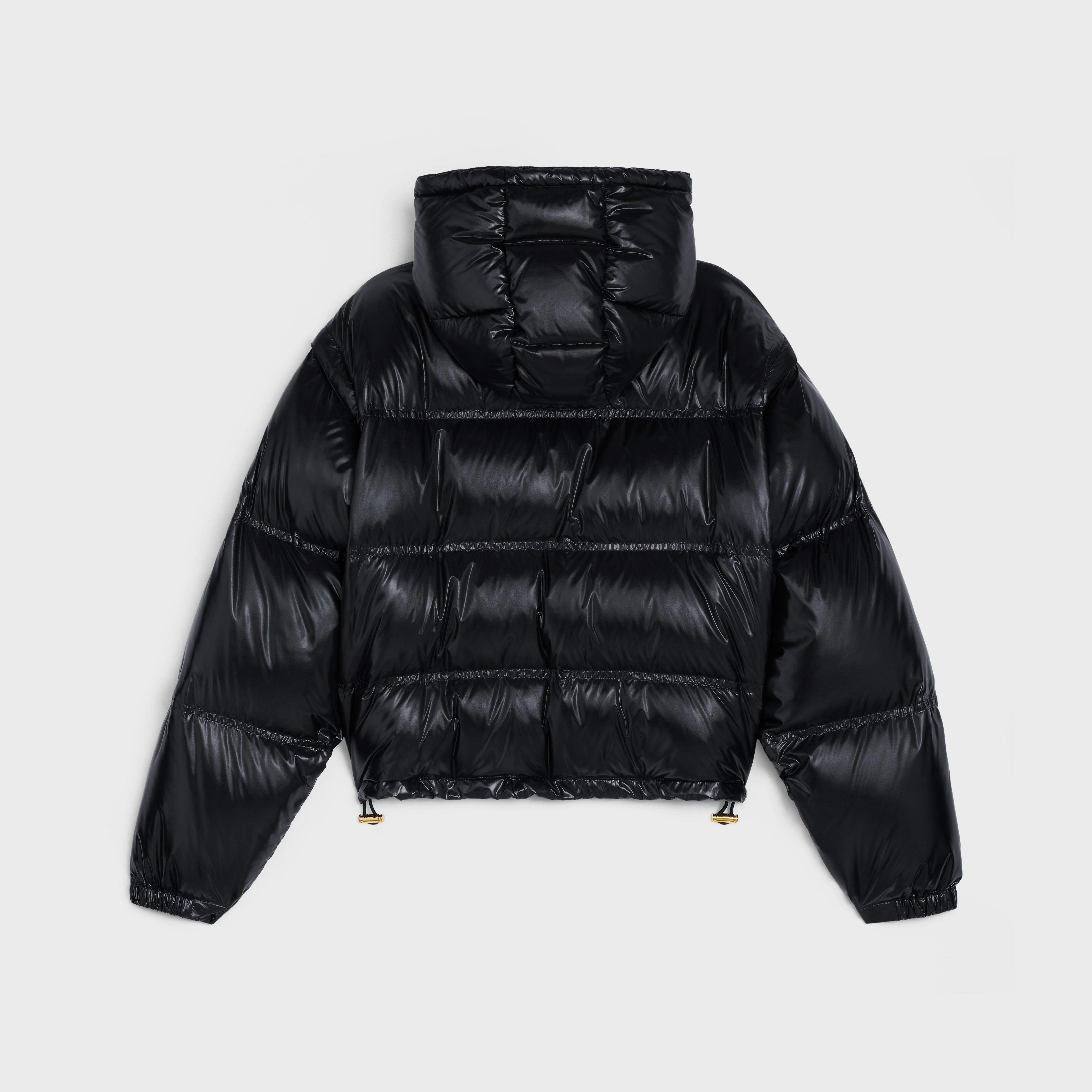 CROPPED TRIOMPHE DOWN JACKET IN LIGHTWEIGHT NYLON - BLACK