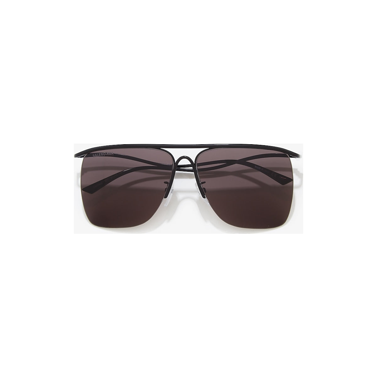 BALENCIAGA BB0092S Black Shiny - Unisex Sunglasses, Grey Lens
