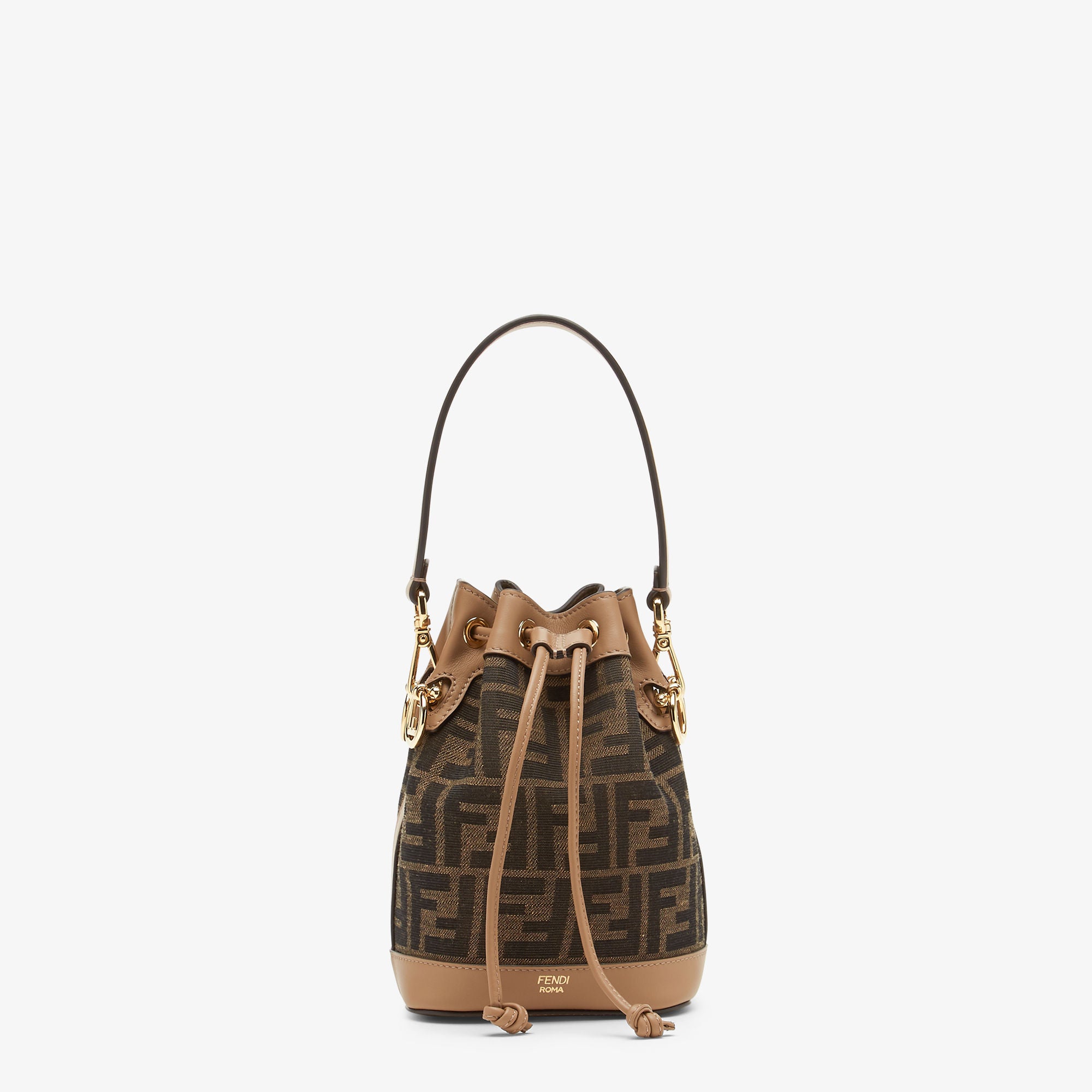 Mon Tresor Brown FF fabric mini-bag