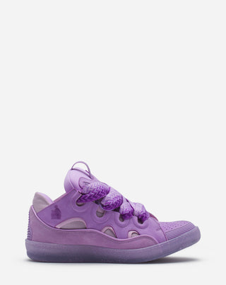 LEATHER CURB SNEAKERS - LILAC