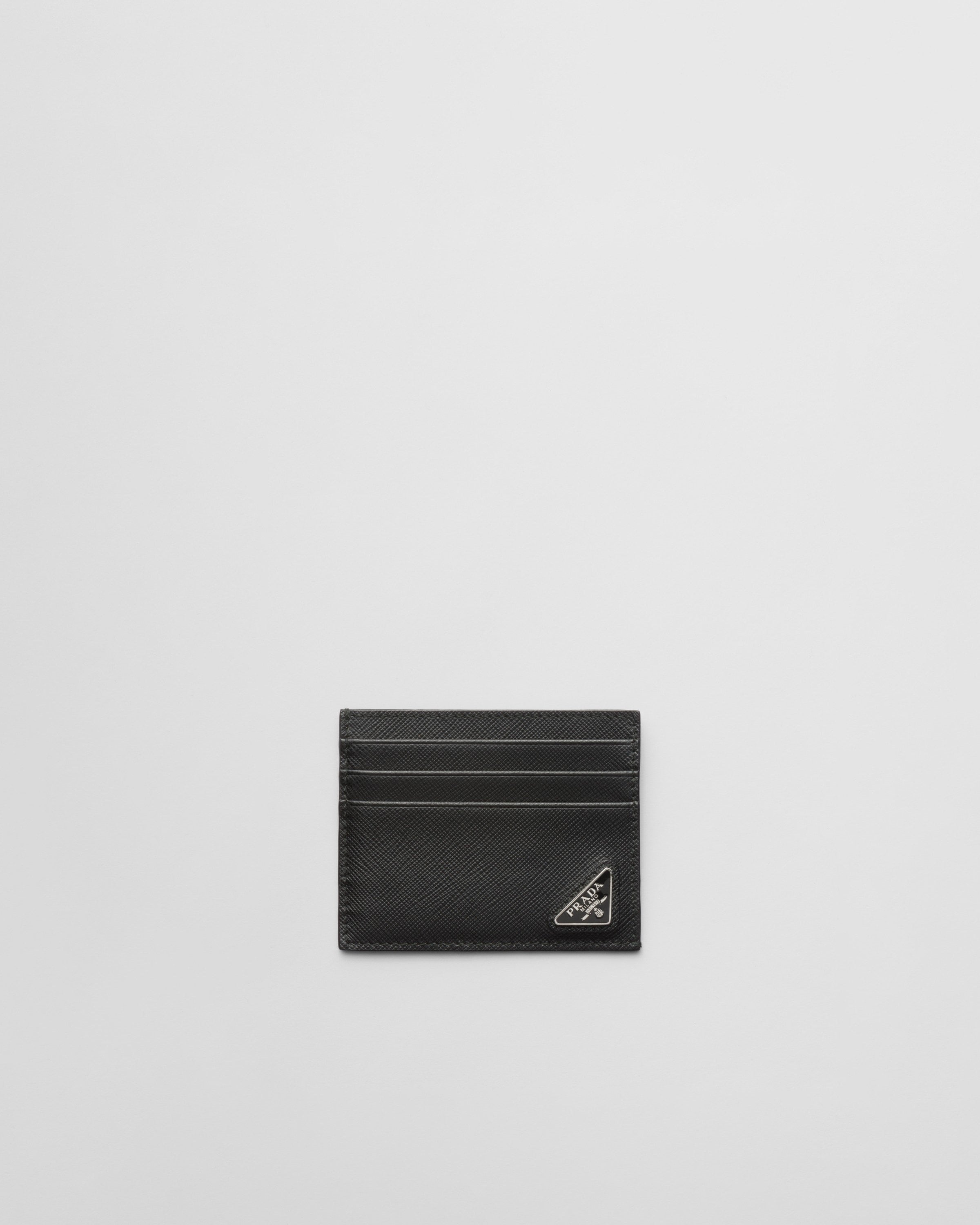 Saffiano leather card holder Black