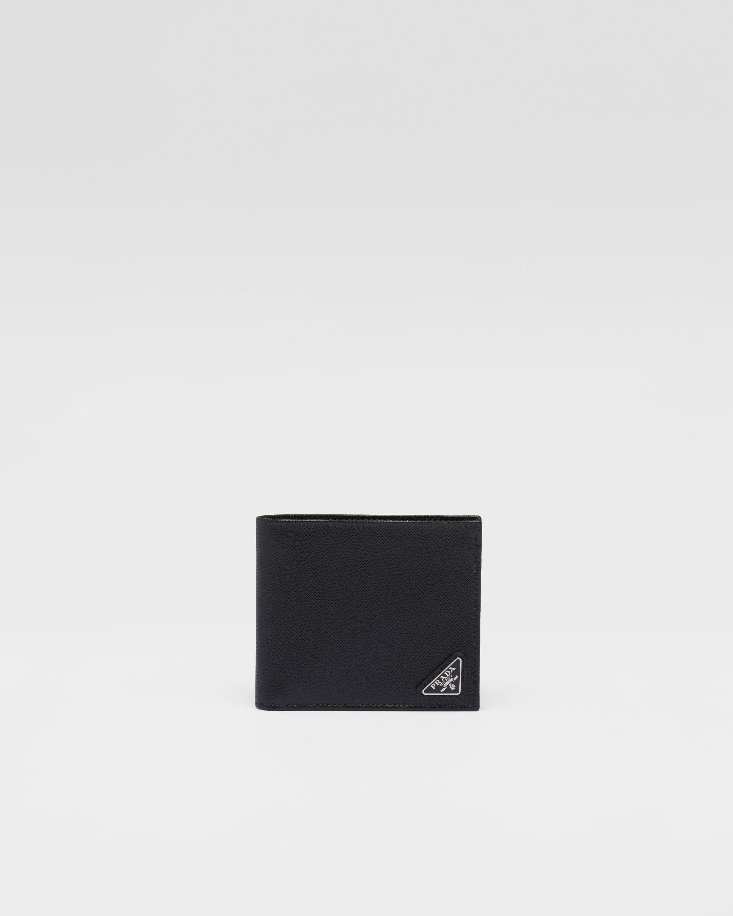 Saffiano Leather Wallet with coin purse Black