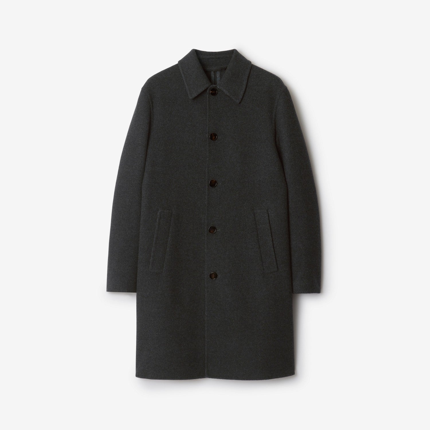 Mid-length Wool Car Coat - Charcoal