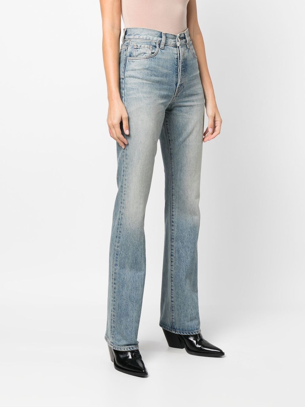 High-waist bootcut jeans