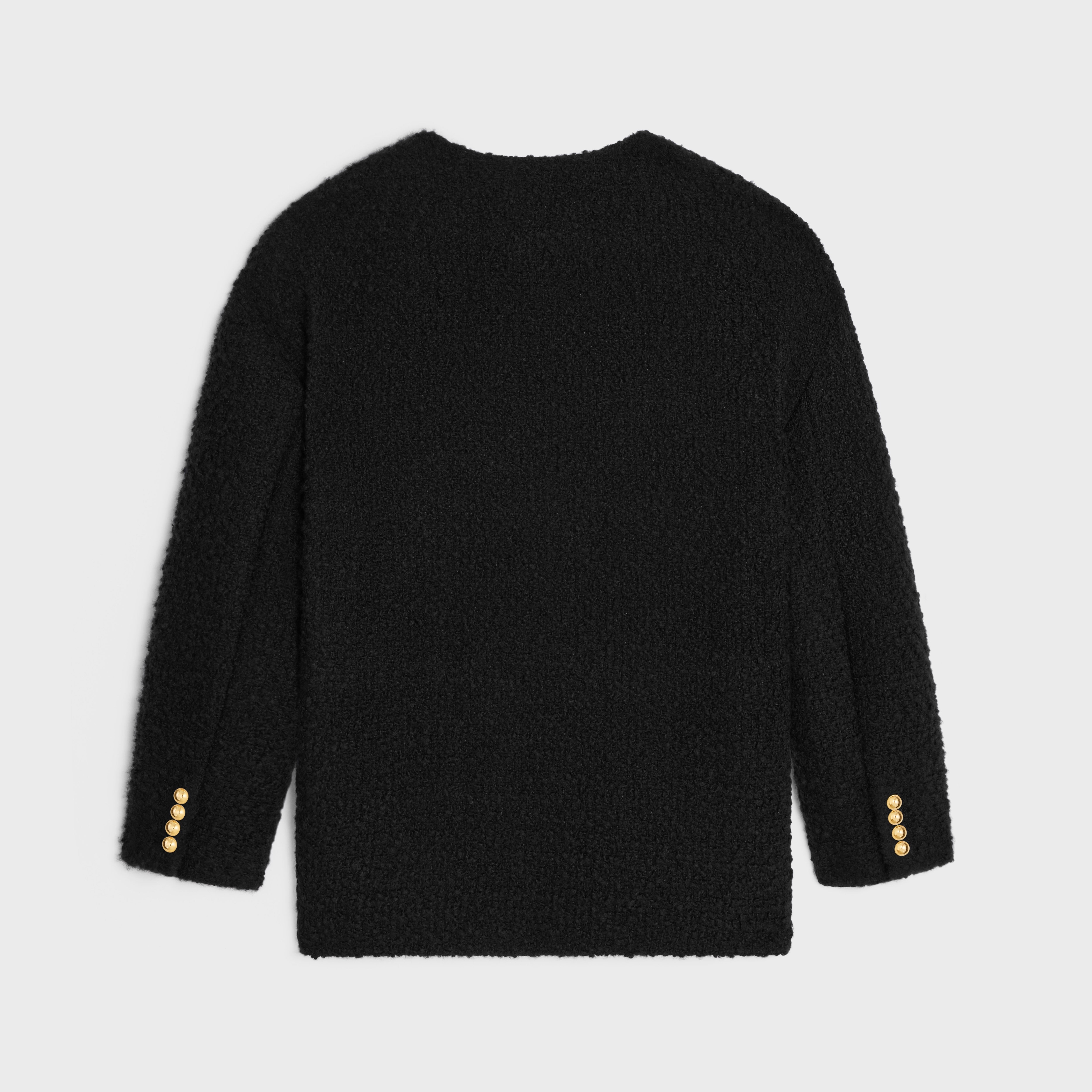 OVERSIZED JACKET IN BOUCLÉ TWEED CASHMERE - BLACK